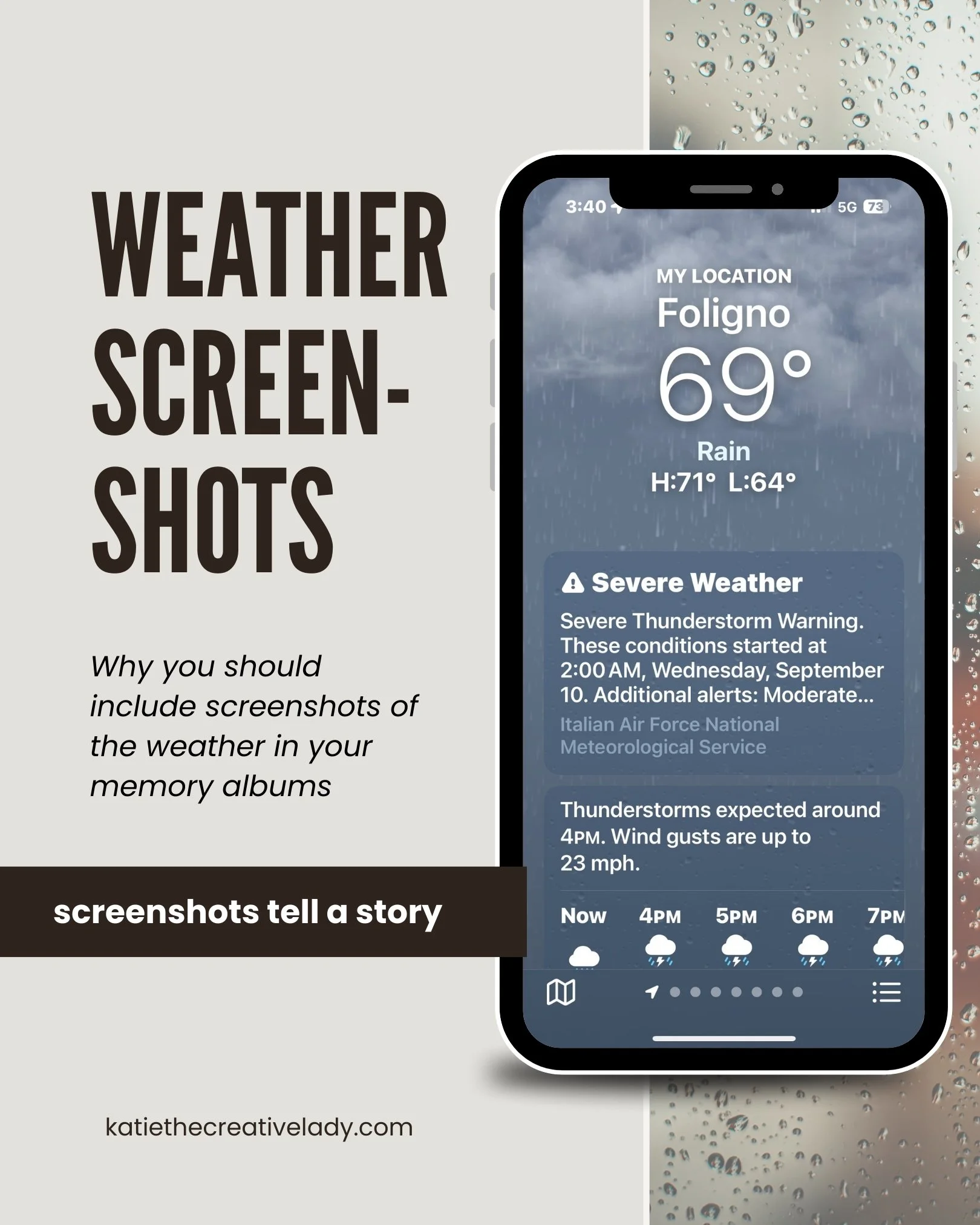 Why You Should Screenshot the Weather for Your Scrapbook Pages