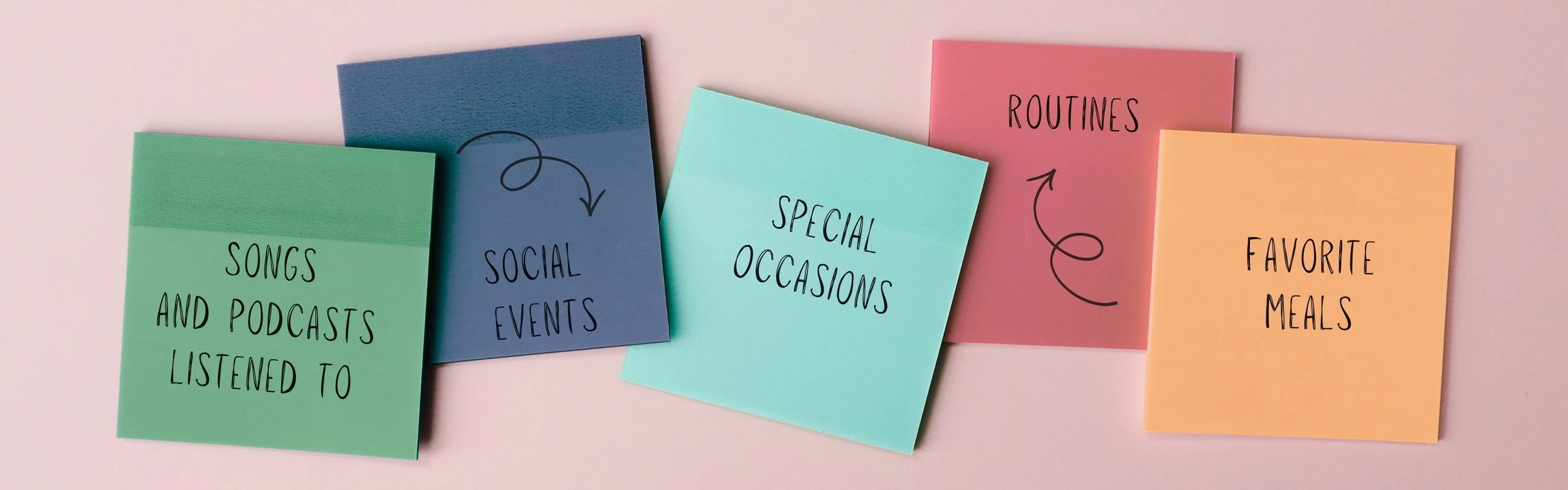 post-it notes with reminders for memory keeping