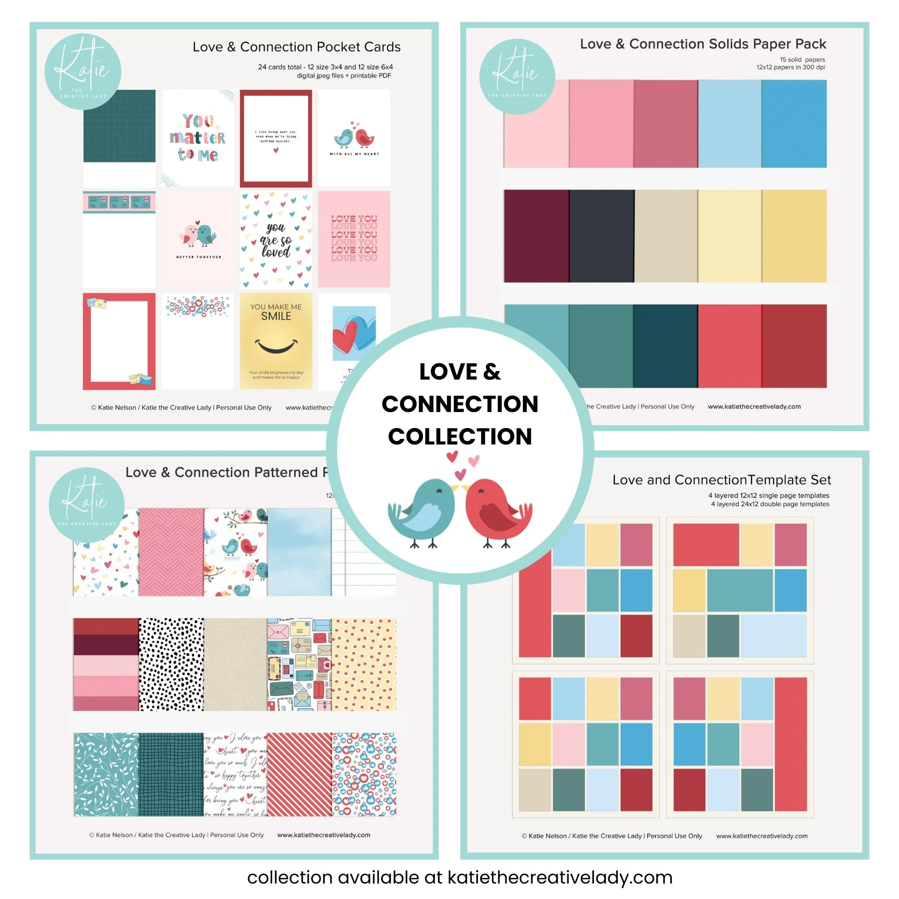 Love & Connection Big Bundle | Pocket Cards + Templates + Paper Packs