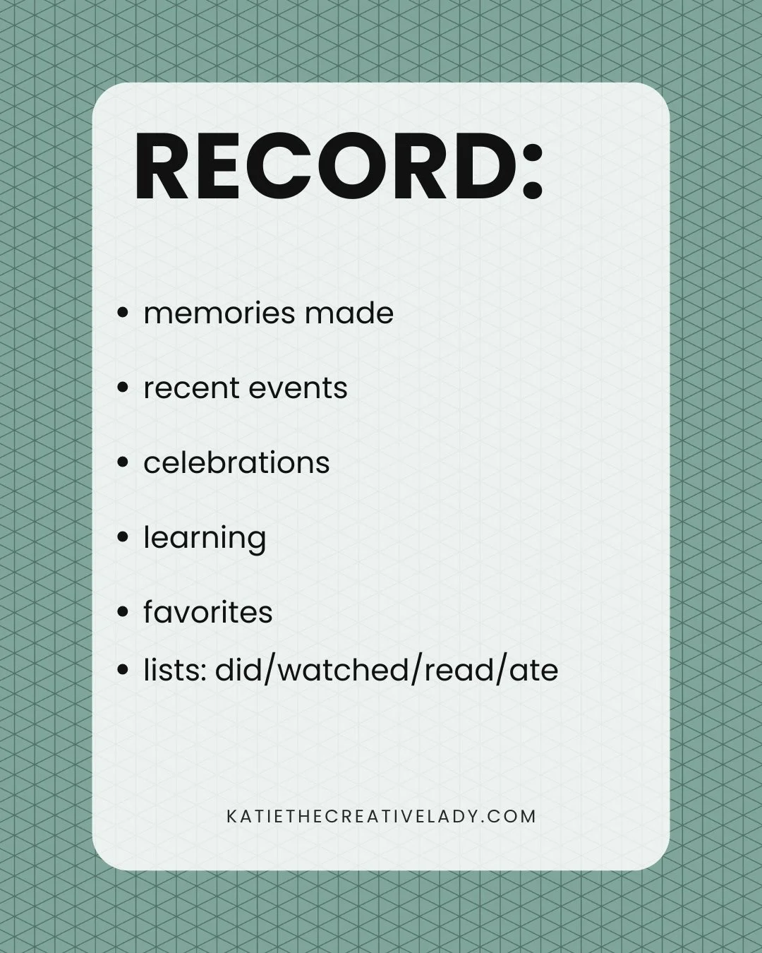March roundup record prompts including memories made, recent events, celebrations, learning, and favorites.
