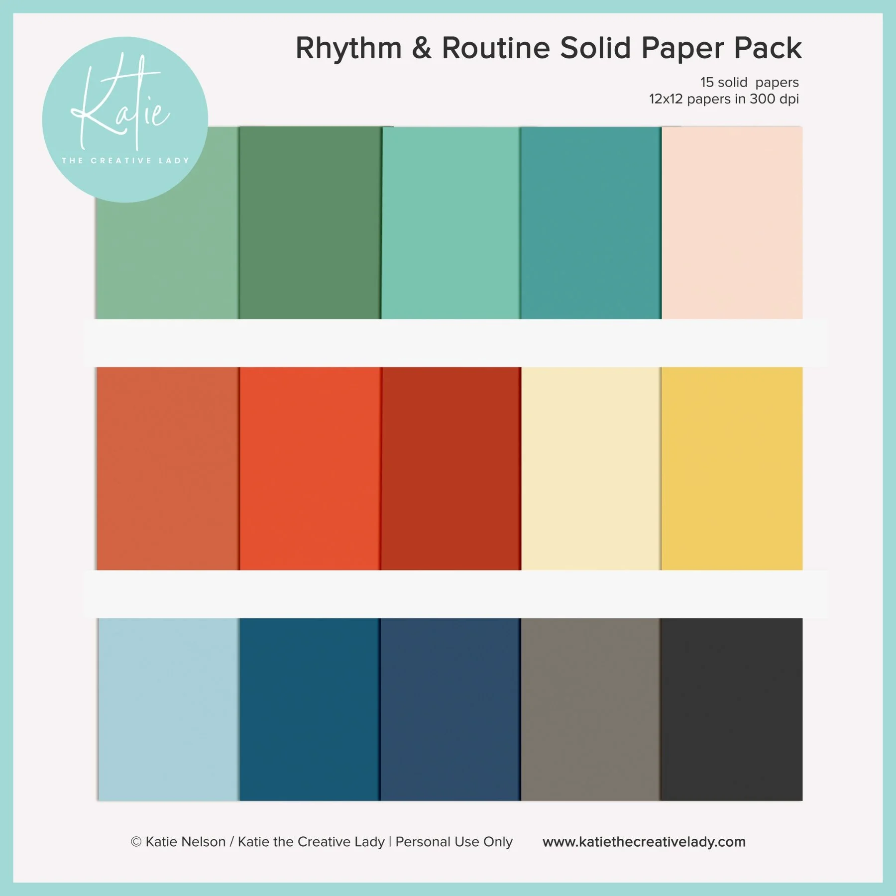 Rhythm & Routine Solids Paper Pack | 12x12