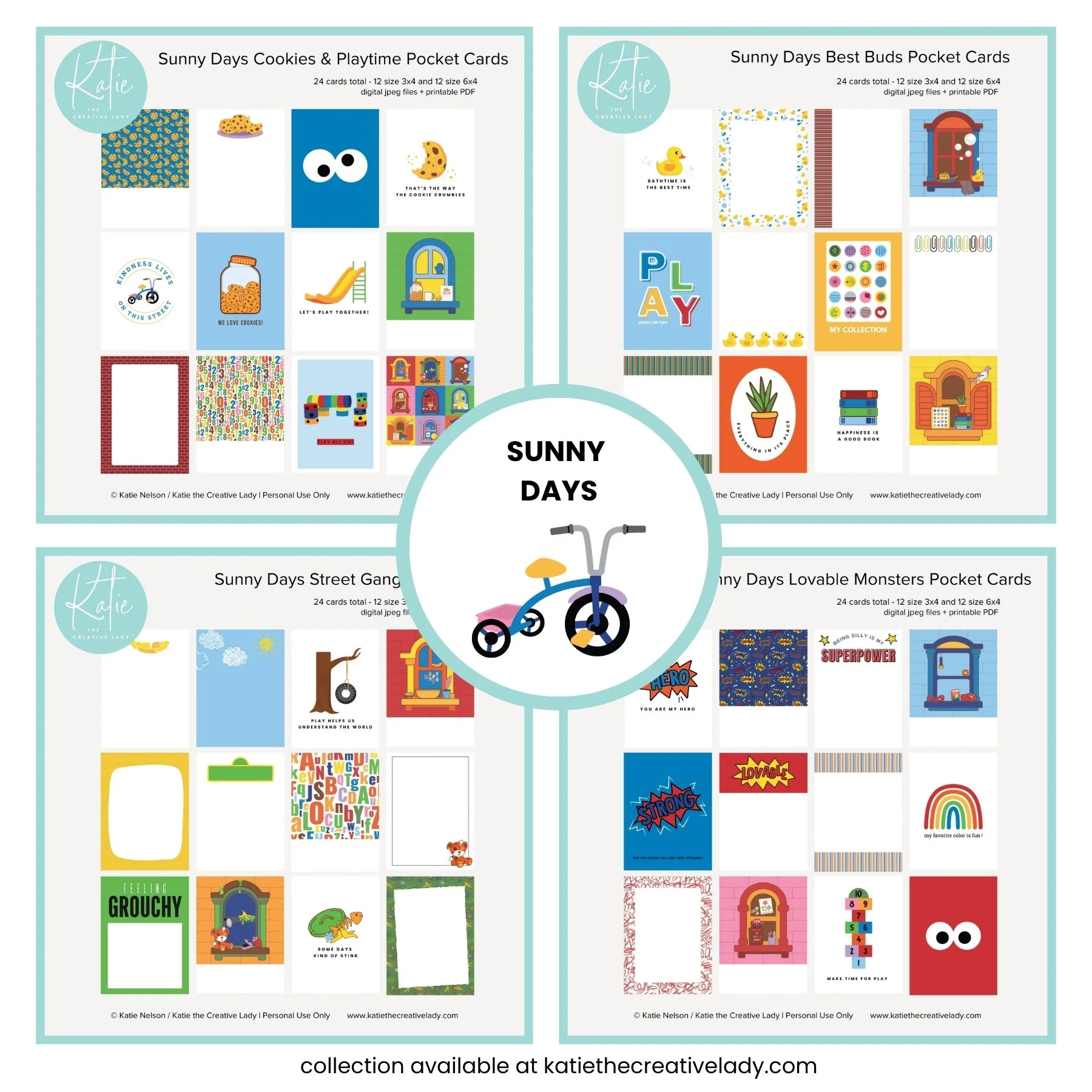 Sunny Days Big Bundle | Pocket Cards, Templates, and Paper Packs