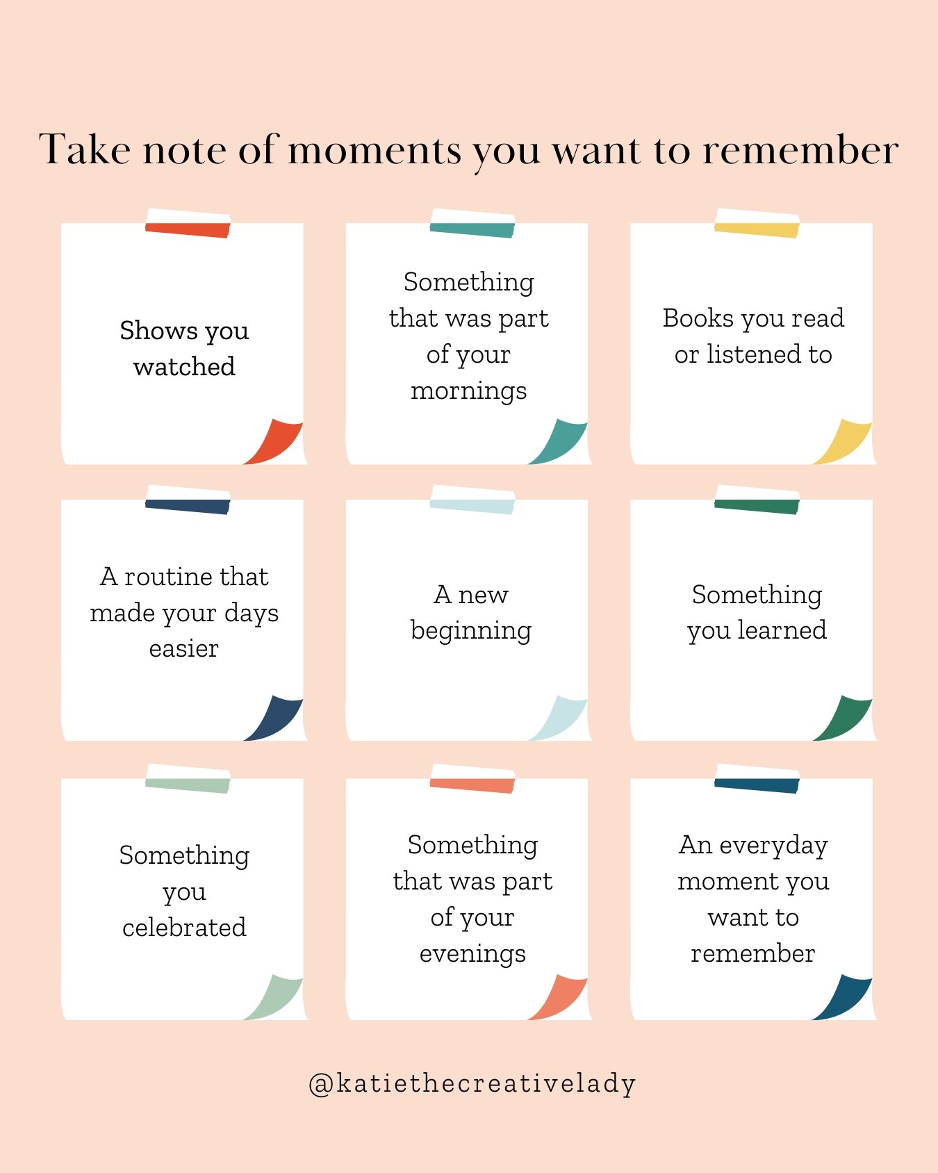 August monthly roundup prompts for remembering everyday rhythms and routines, including shows watched, books read, morning and evening routines, celebrations, new beginnings, and everyday moments.