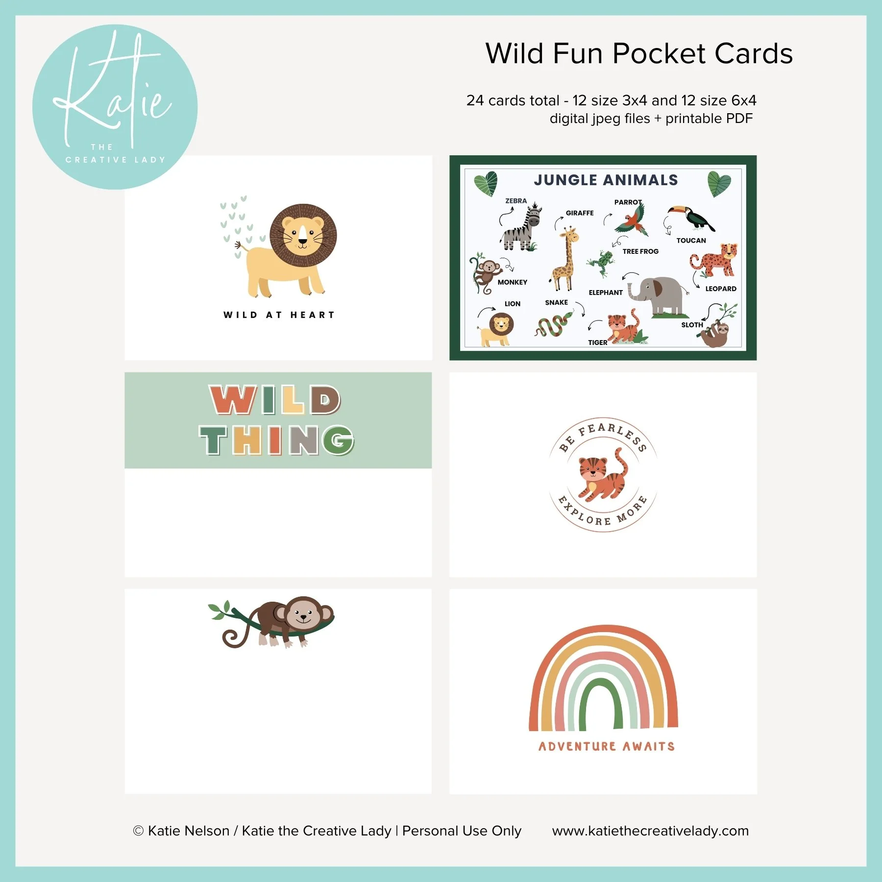 Wild Fun jungle 4x6 pocket cards preview 1.jpg