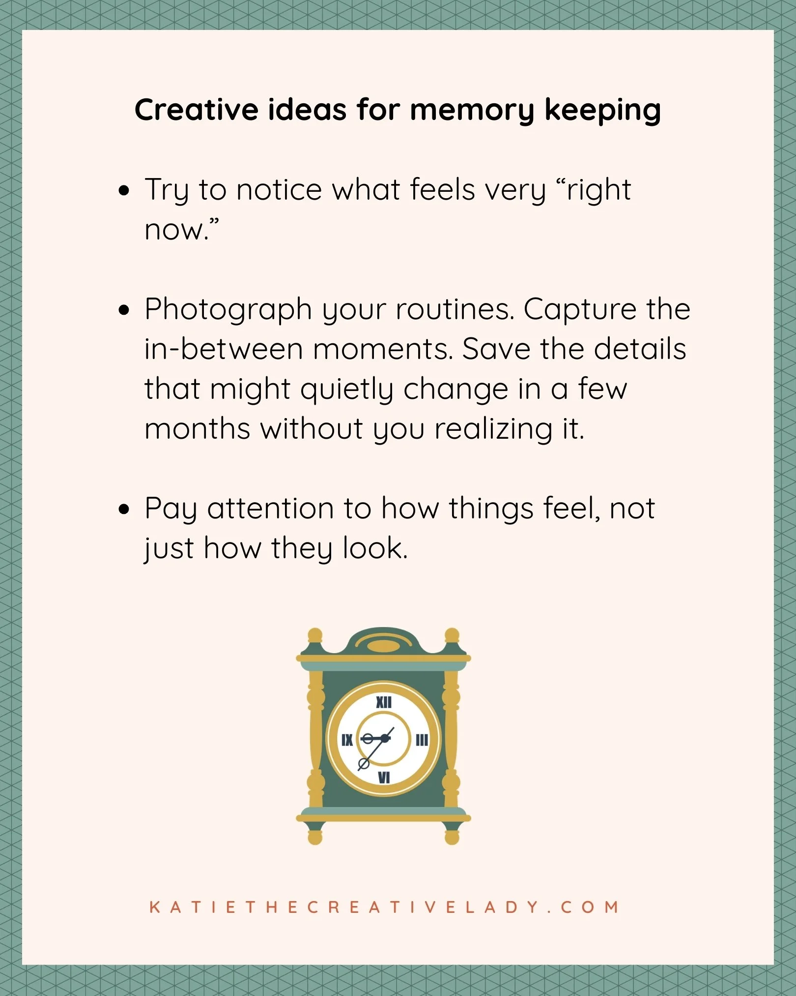 March ideas for the theme of moments in time.