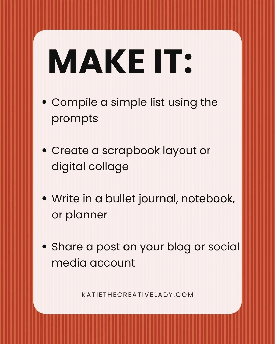 august memory roundup creation ideas, including making a list, scrapbook layout, digital collage, journal entry, blog post, or social media post.