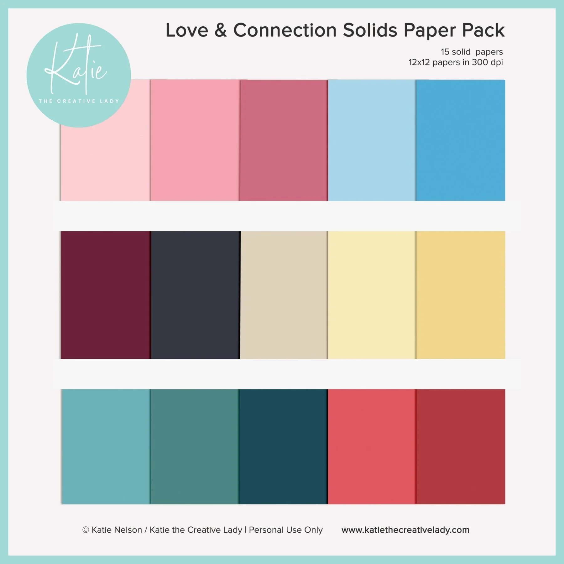 Love & Connection Solids Paper Pack | 12x12