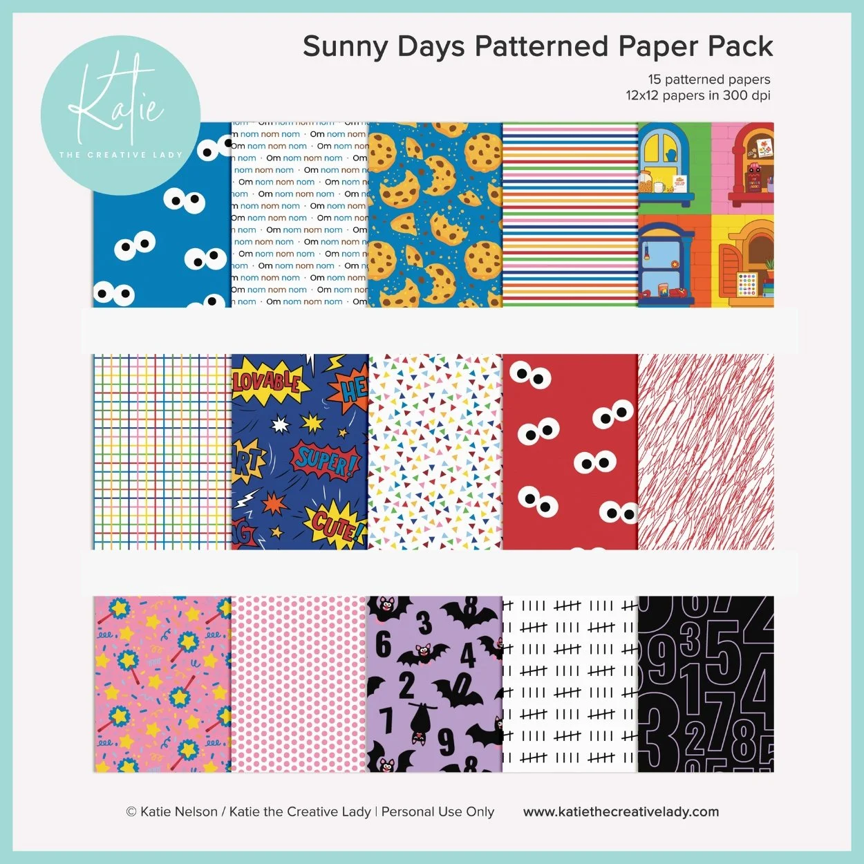 Sunny Days Patterned Paper Pack - set 1