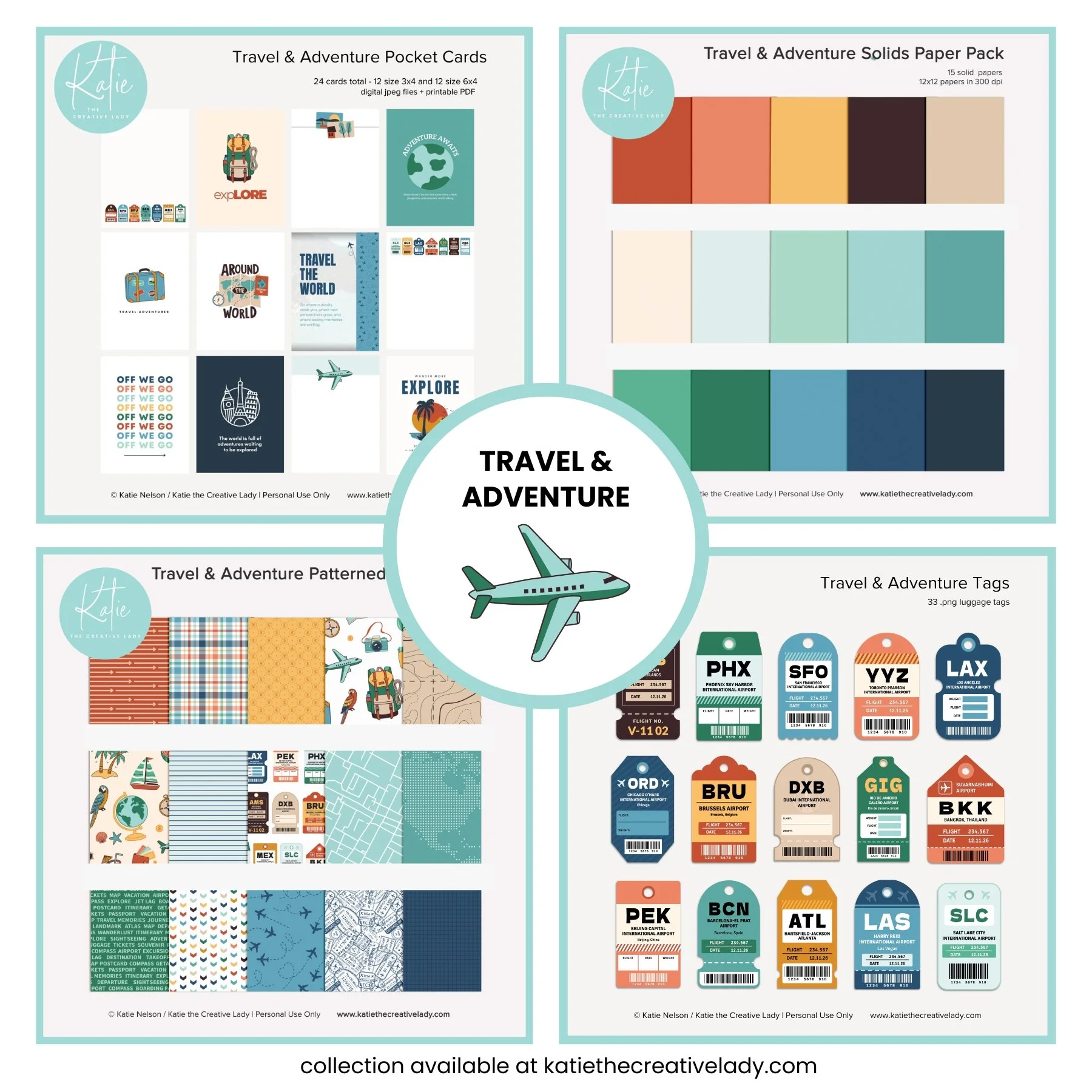 Travel & Adventure Big Bundle | Pocket Cards + Tags + Paper Packs