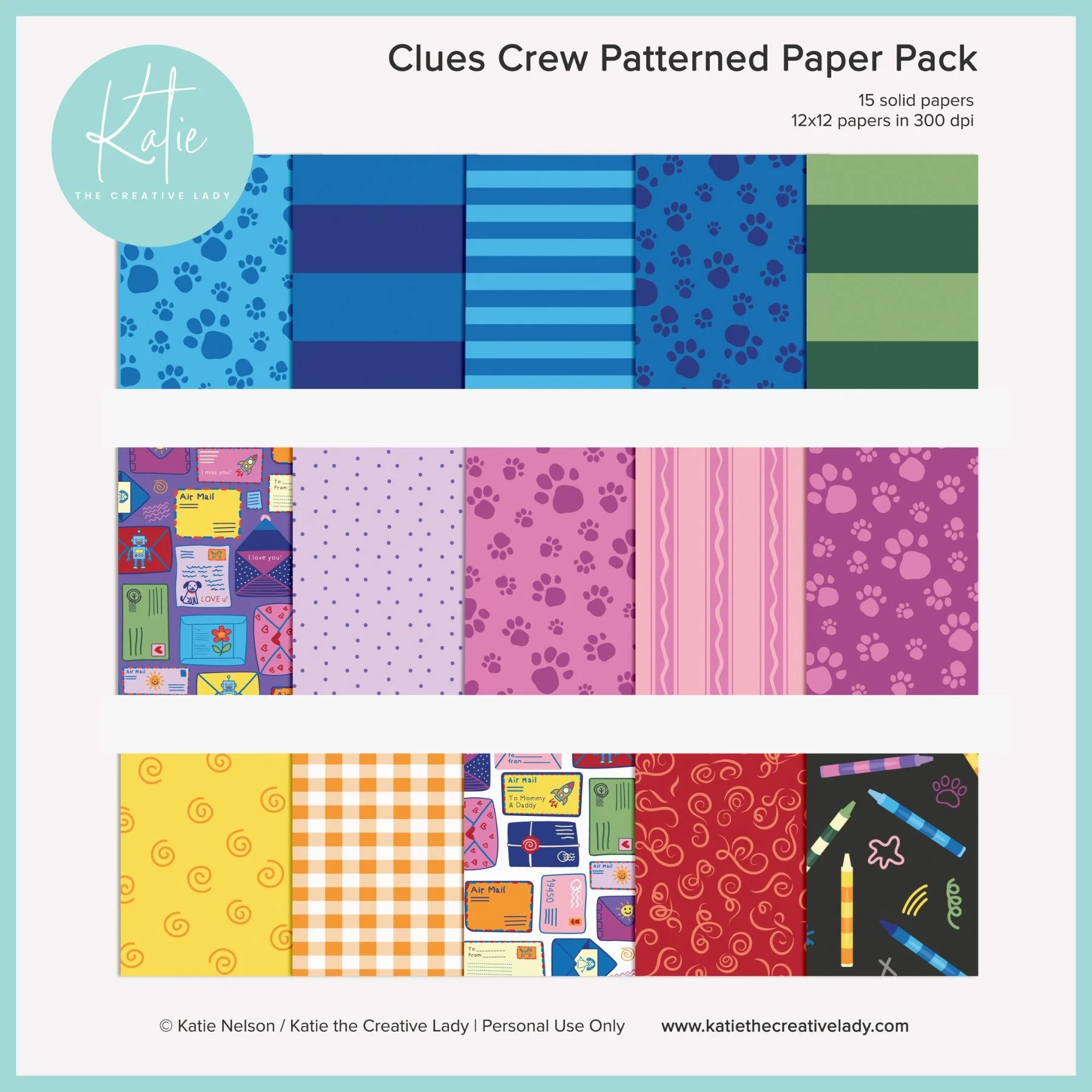 Clues Crew Patterned Paper Pack | 12x12