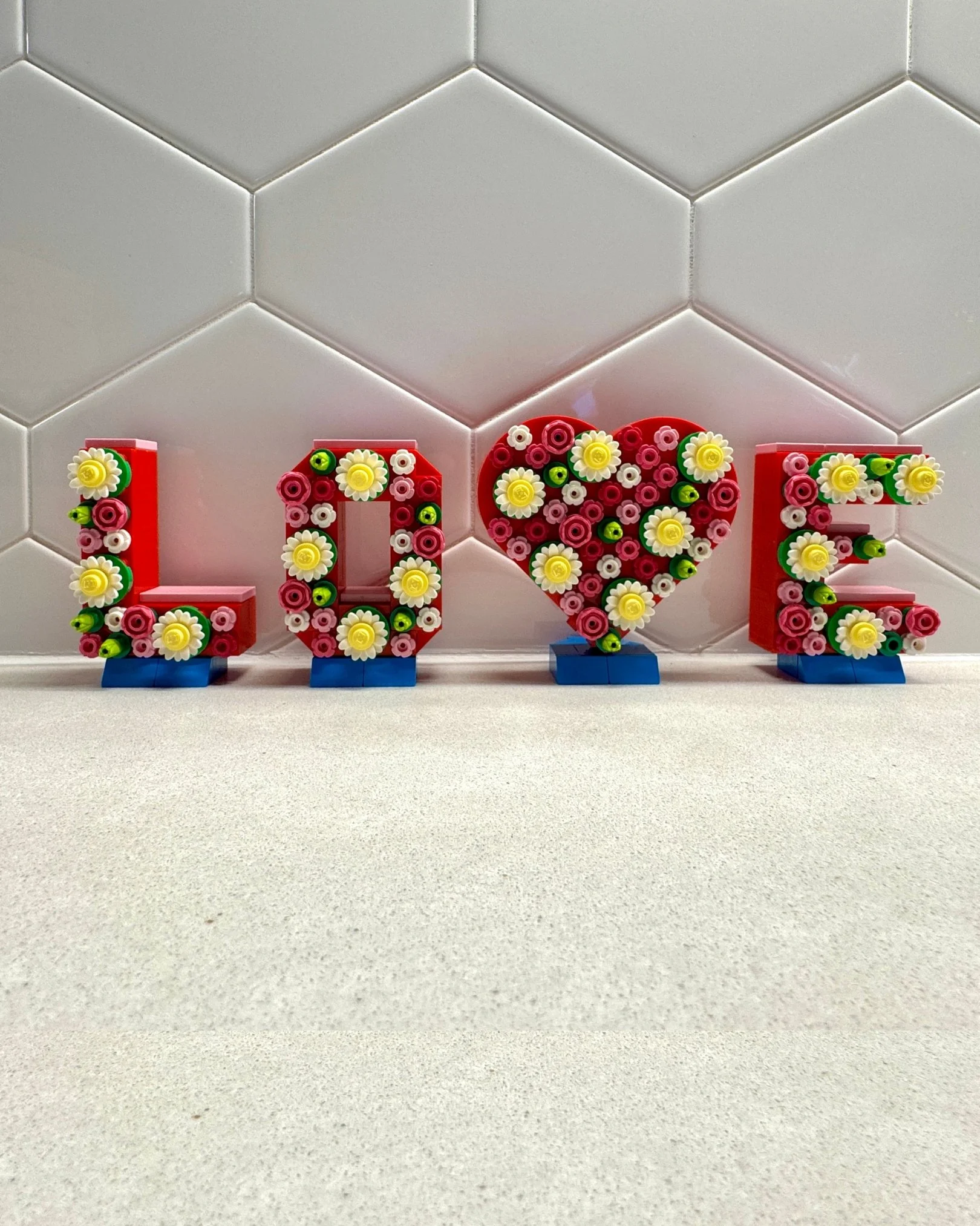 LEGO letters spelling out the word LOVE
