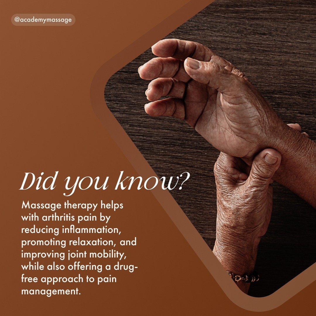 Living with arthritis pain? First, know that you're not alone! Second, you should know that massage therapy can offer a natural form of pain management and improve other symptoms you're struggling with.⁠
⁠
Here's how massage can help improve arthriti