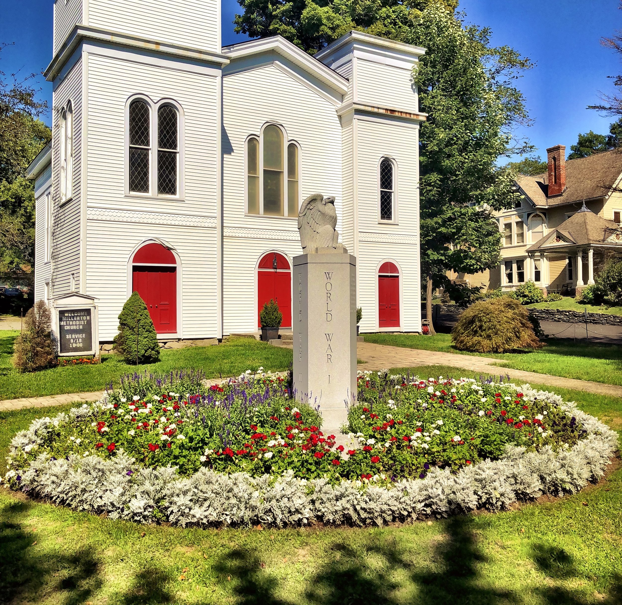 Townscape plantings at Veterans Park in Millerton, NY