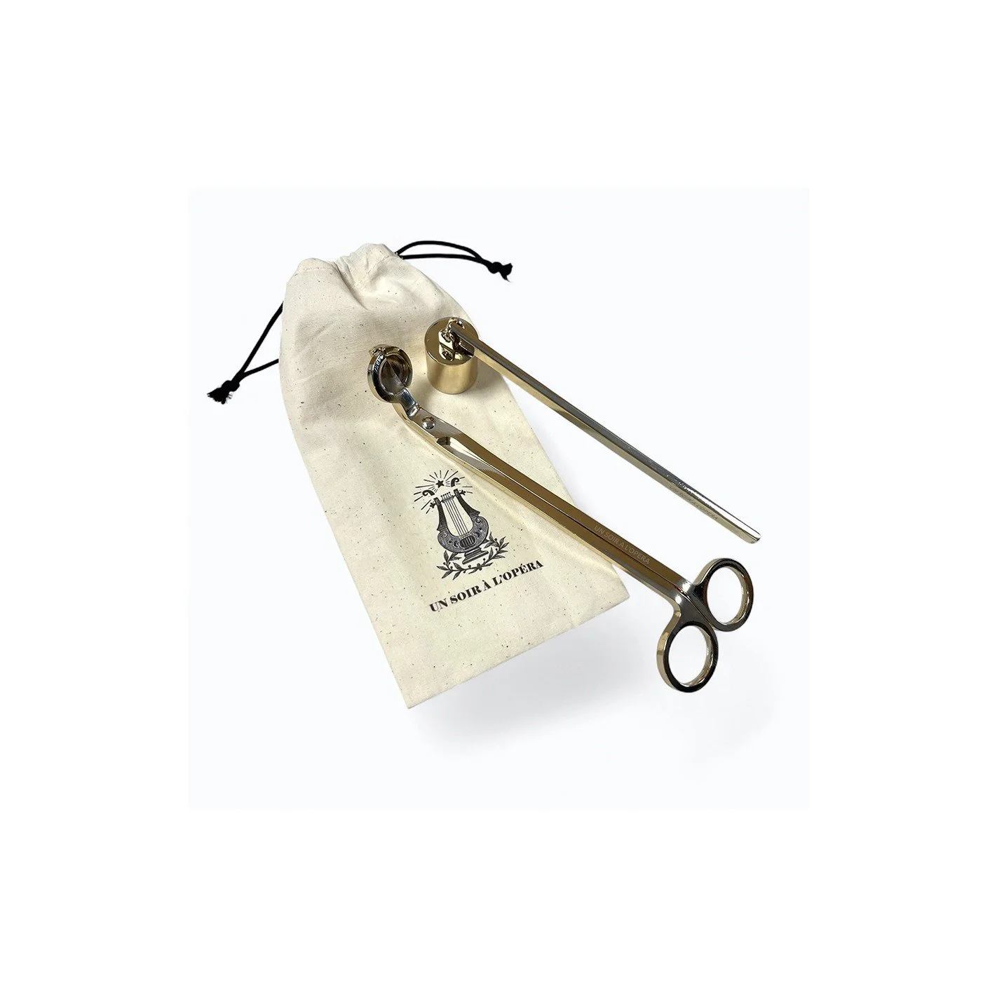 Ensemble coupe mèche et éteignoir - acier inoxydable doré