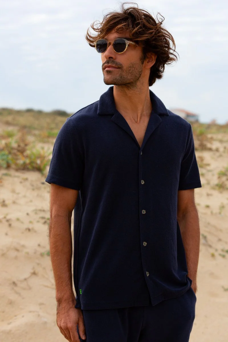 Chemise Bleu Nuit en éponge