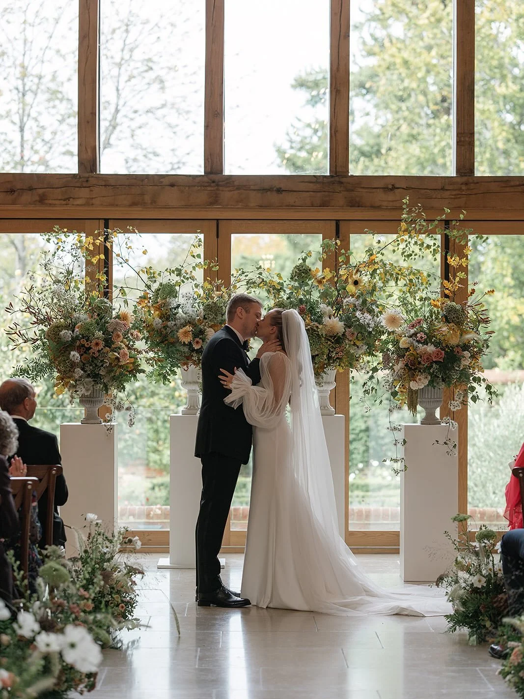 Leaning into the soft warmth, the texture, the sense of abundance and natural architecture autumn brings for Fran and Josh at @greentreesestate 🍂

Framing the ceremony space with statement floral urn designs, lining the aisle with delicate meadow mo
