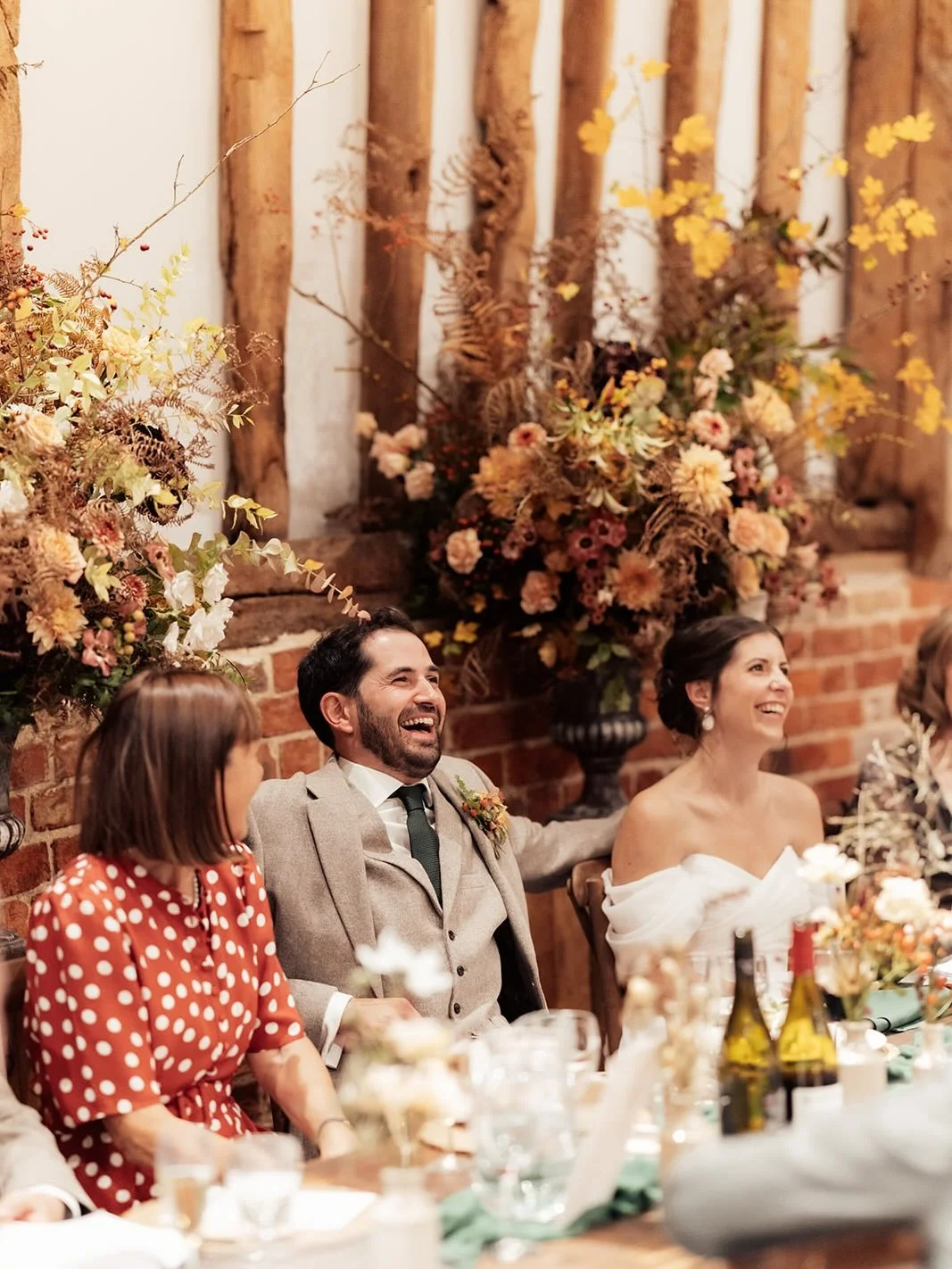 Imagine the difference if there wasn&rsquo;t all that colour, texture, warmth, time stamping botanical drama in the background of all these precious moments though..

Floral urn designs do A LOT of work, framing your ceremony and easily repurposed to