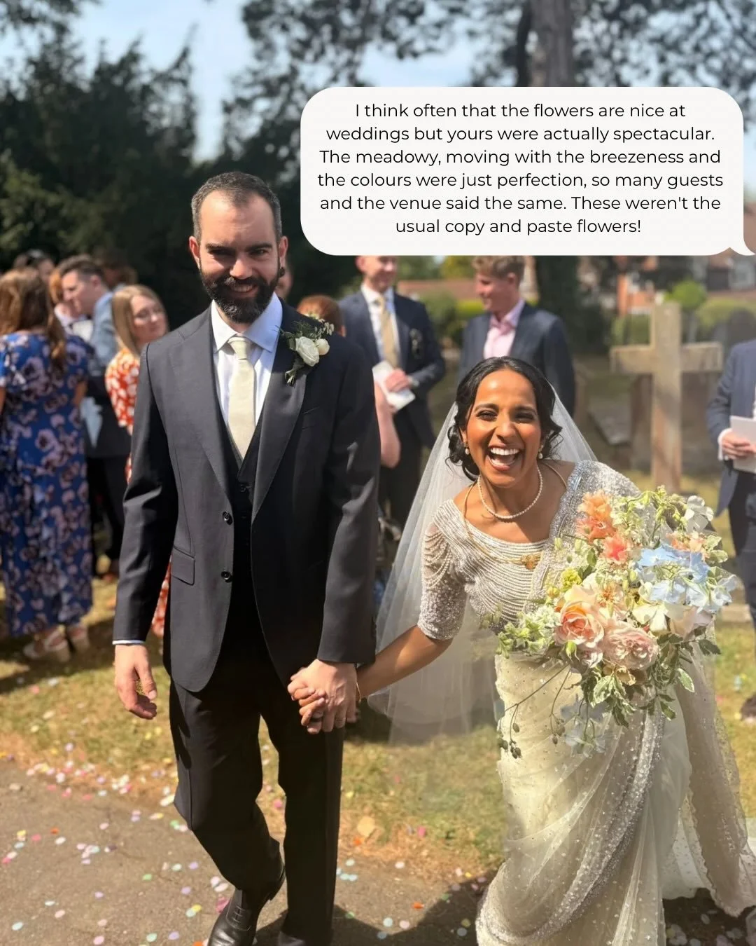 Landing in my inbox from my beeeautiful bride from the weekend 🙏💕

Thank you for having me create for you R &amp; N 🤍 

More from this wedding that was bursting with all sorts of incredible British grown stems soon! 

&bull;
&bull;

#weddingfloris