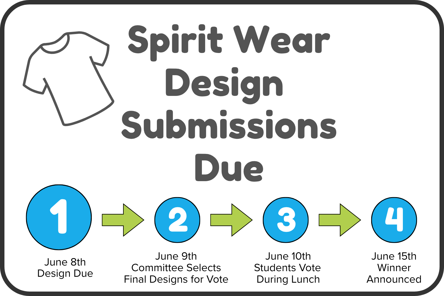 Spirit Wear Designs Due