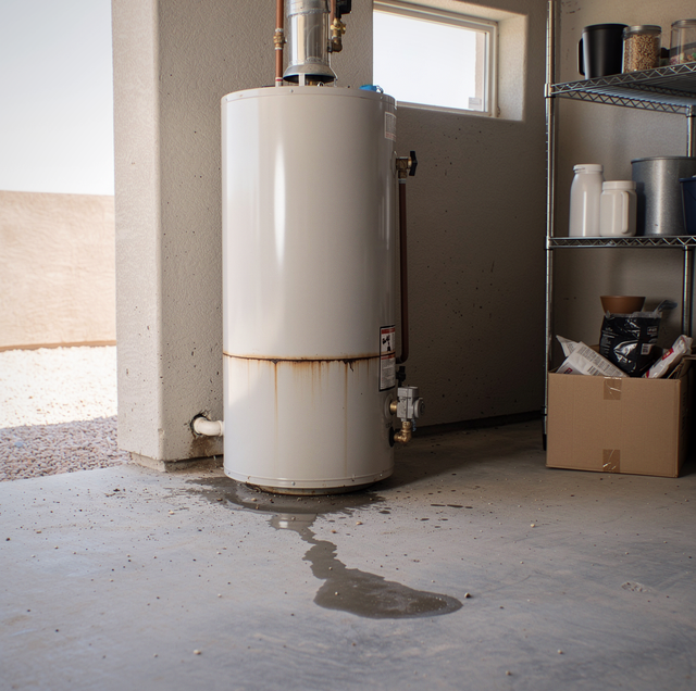 gas water heater corroded tank weeping rust streaks