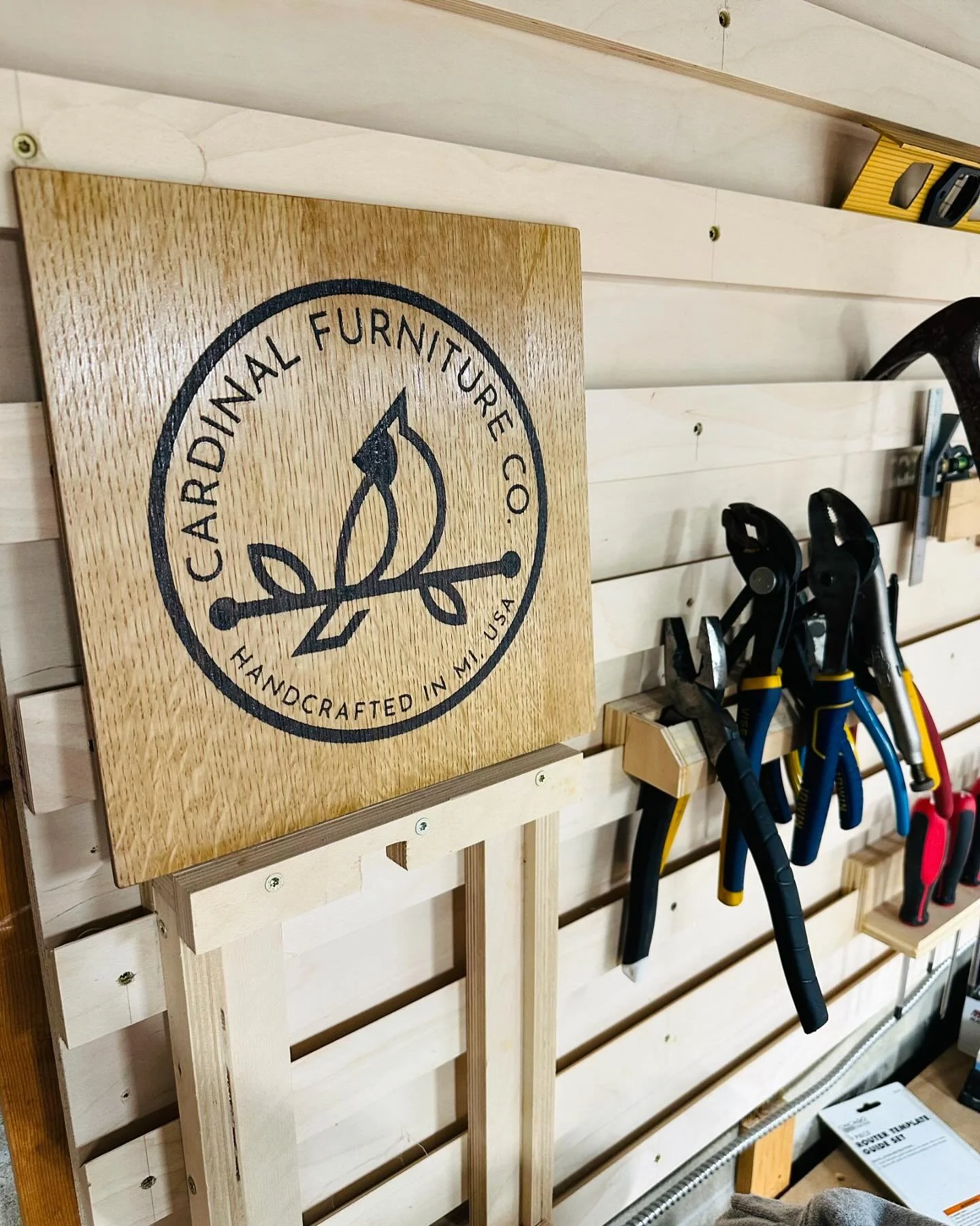 A friend gave this to me as a gift several months ago. Quarter sawn white oak, laser engraved with my logo. Finally got around to putting a finish on it and now it found its place. Thanks Rob!