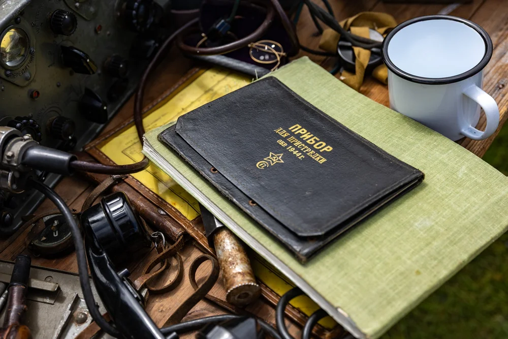  A Soviet notebook likely to be a “zeroing” guide to calibrating radio frequencies. (Marina Black Media) 