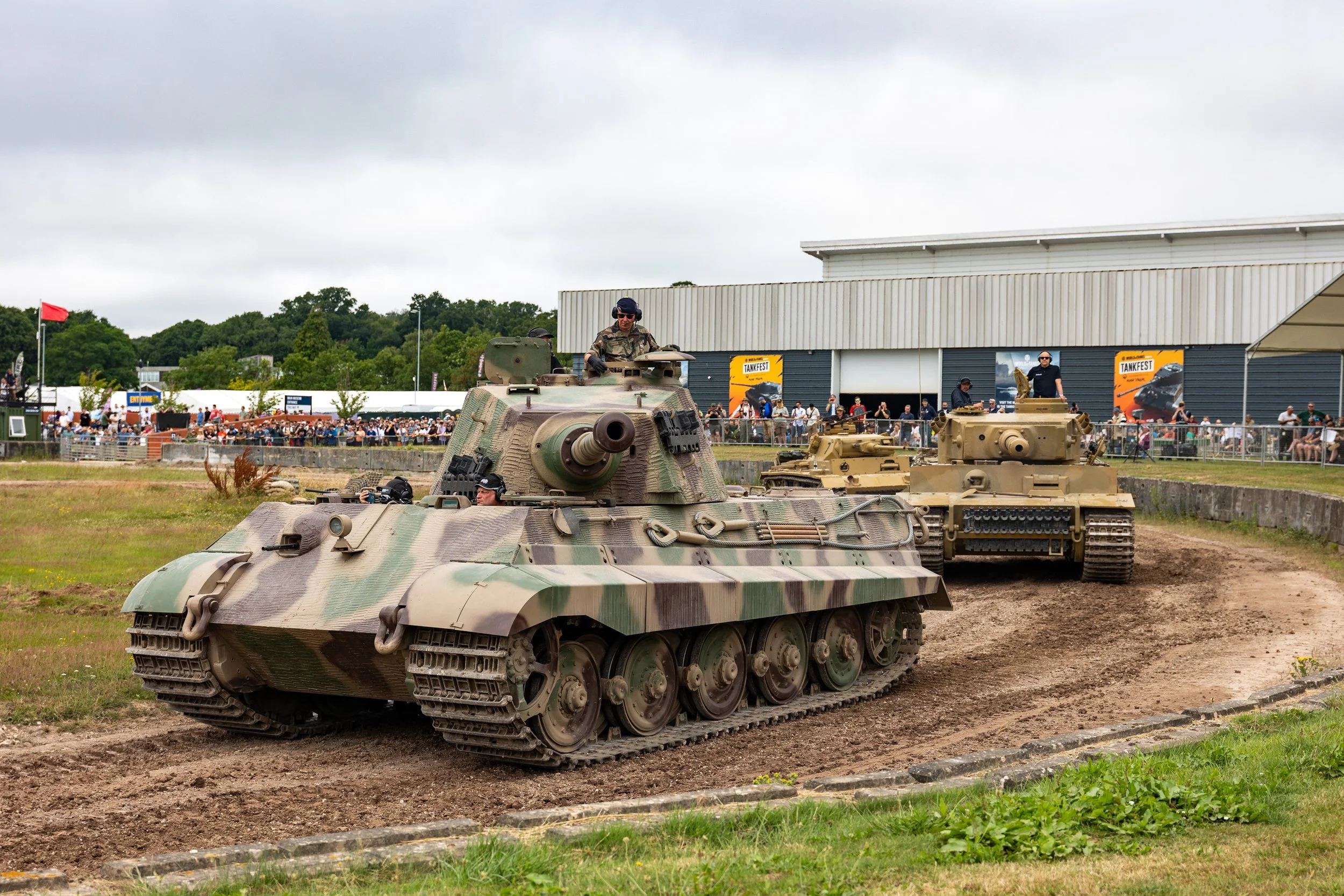 The King Tiger and Tiger 131 roll side-by-side at Tankfest 2025. (Marina Black Media)