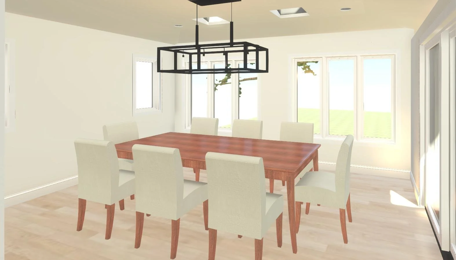 One-story and two-story addition dining room