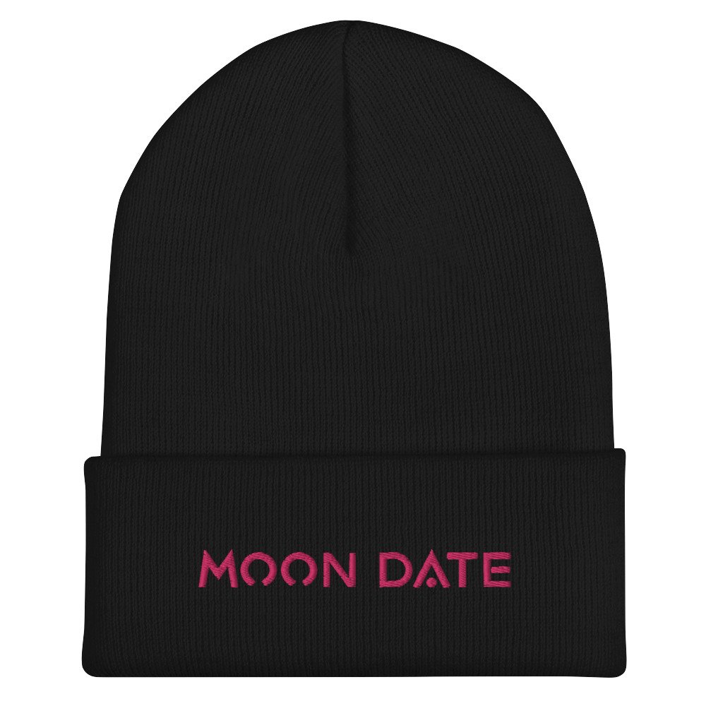 Black & Pink MOON DATE Beanie