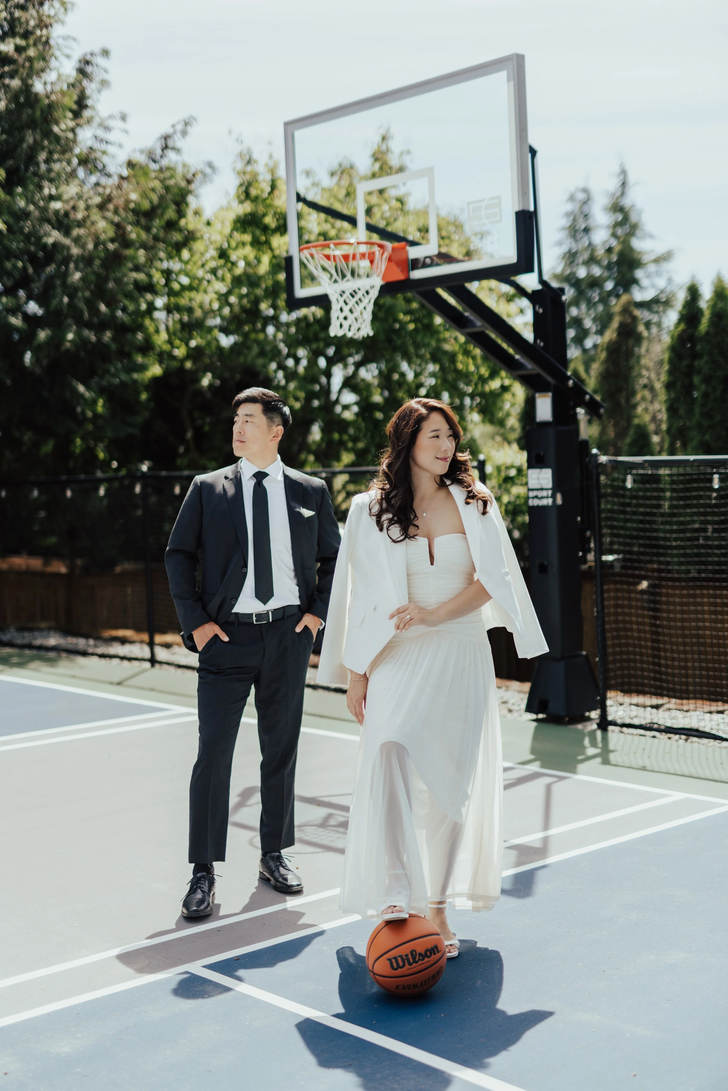 Basketball-inspired wedding portraits
