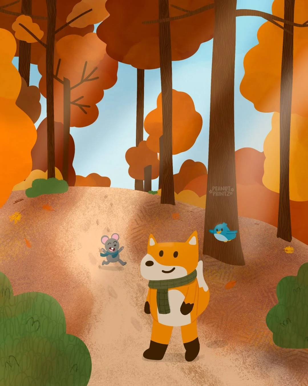 Day 4 of #drawingthanks2025 : Morning Light

Sox finally got out of bed to take a nice walk with his new little blue bird friend, and looks like Pinecone wanted to join the morning stroll!

It was fun trying to work with lighting (still not the best 