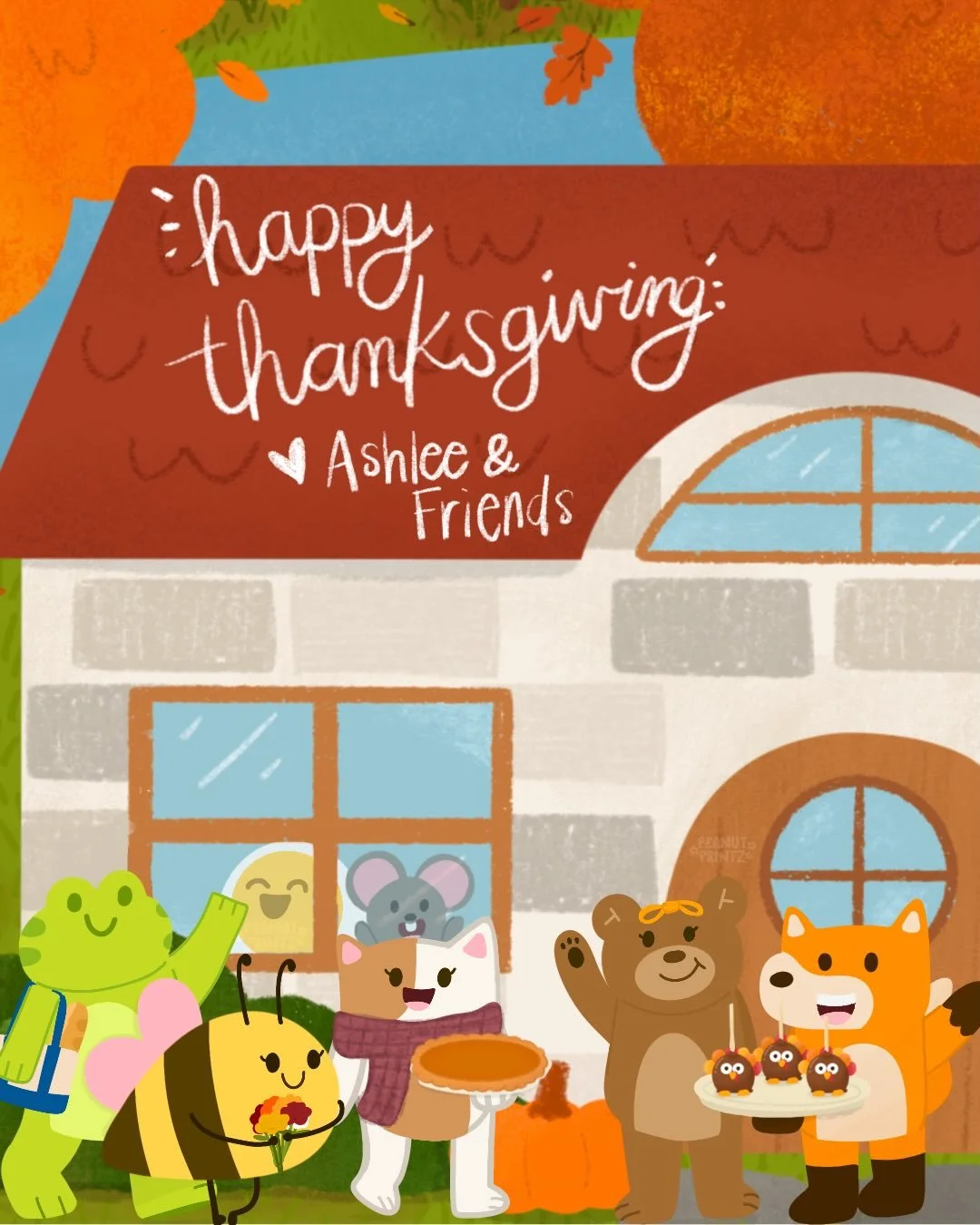 Happy Thanksgiving! 🍁

Thank you for everyone who has stuck around, enjoyed my characters and creations, and for all the sweet words/encouragement. You guys are the sweetest and I hope to keep creating cute art for you all! 

Have a cozy and yummy d