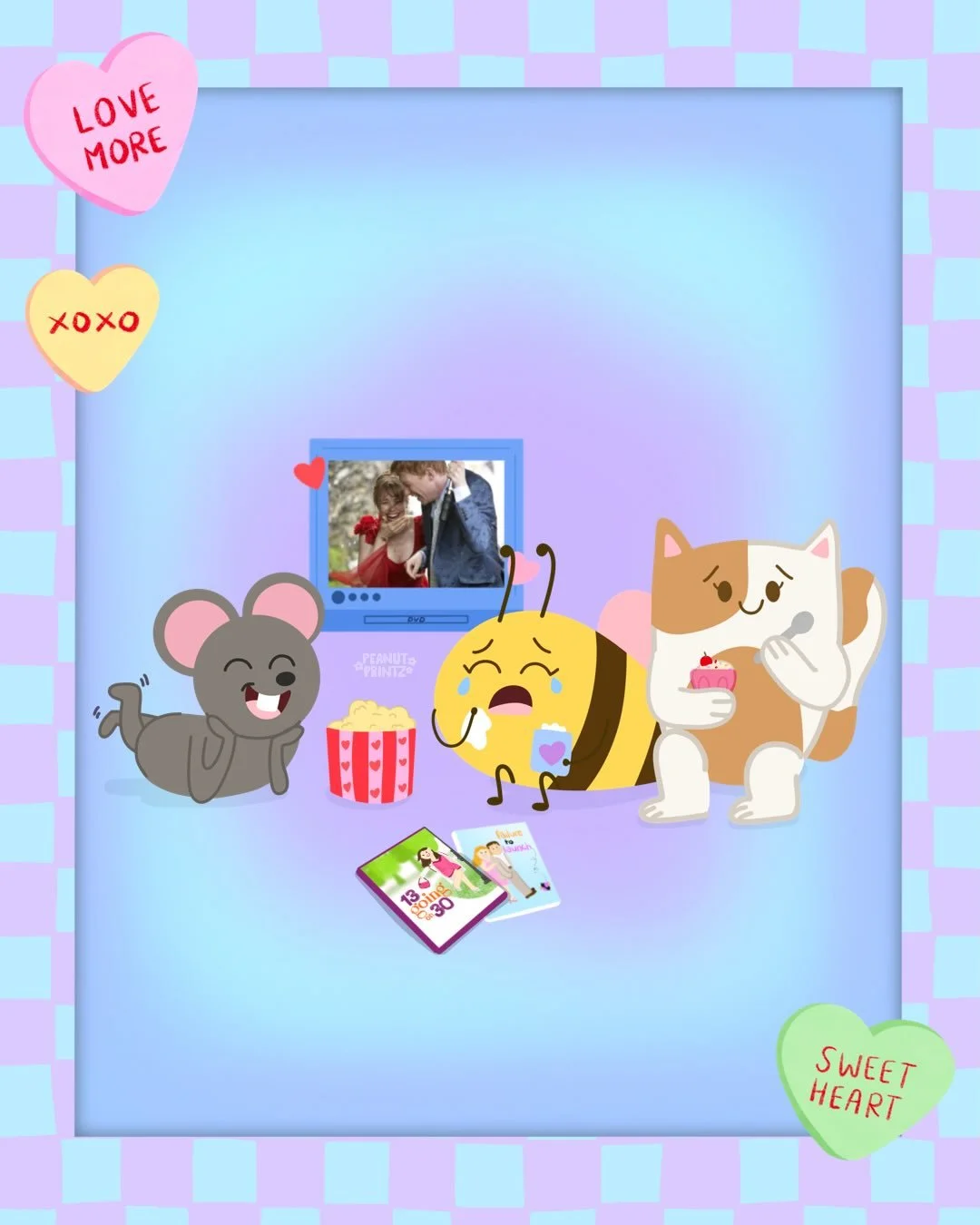 Let&rsquo;s have a movie night. 💕

A movie marathon of all the best rom-coms, lots of treats and don&rsquo;t forget the tissue box. 🥹

#cuteartstyle #smallartists #valentinesdayart