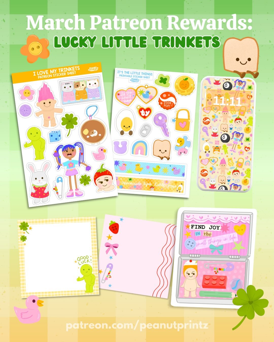 Happy March! 

This month&rsquo;s theme is &lsquo;Lucky Little Trinkets&rsquo; 🍀 If I could, I would collect all the trinkets life has to offer. 🙂&zwj;↕️

Join anytime this month to get yourself some goodies!

#stickerlove #stickercollector #sticke
