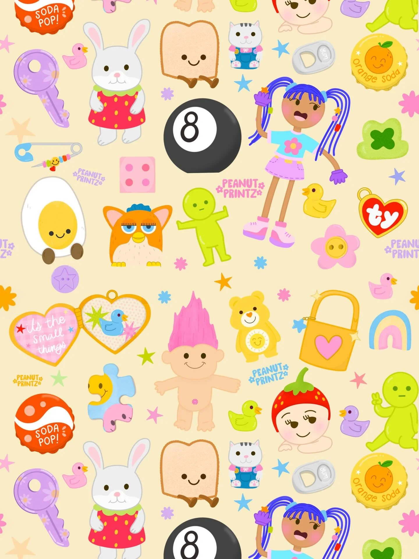 Gimme all the little trinkets and Knick Knacks! 😍

I know I say this all the time but&hellip; this might be one of my favorite wallpaper patterns I&rsquo;ve made 😂 Just makes me happy to look at. And the colors scream &ldquo;hey! Sunnier days are c