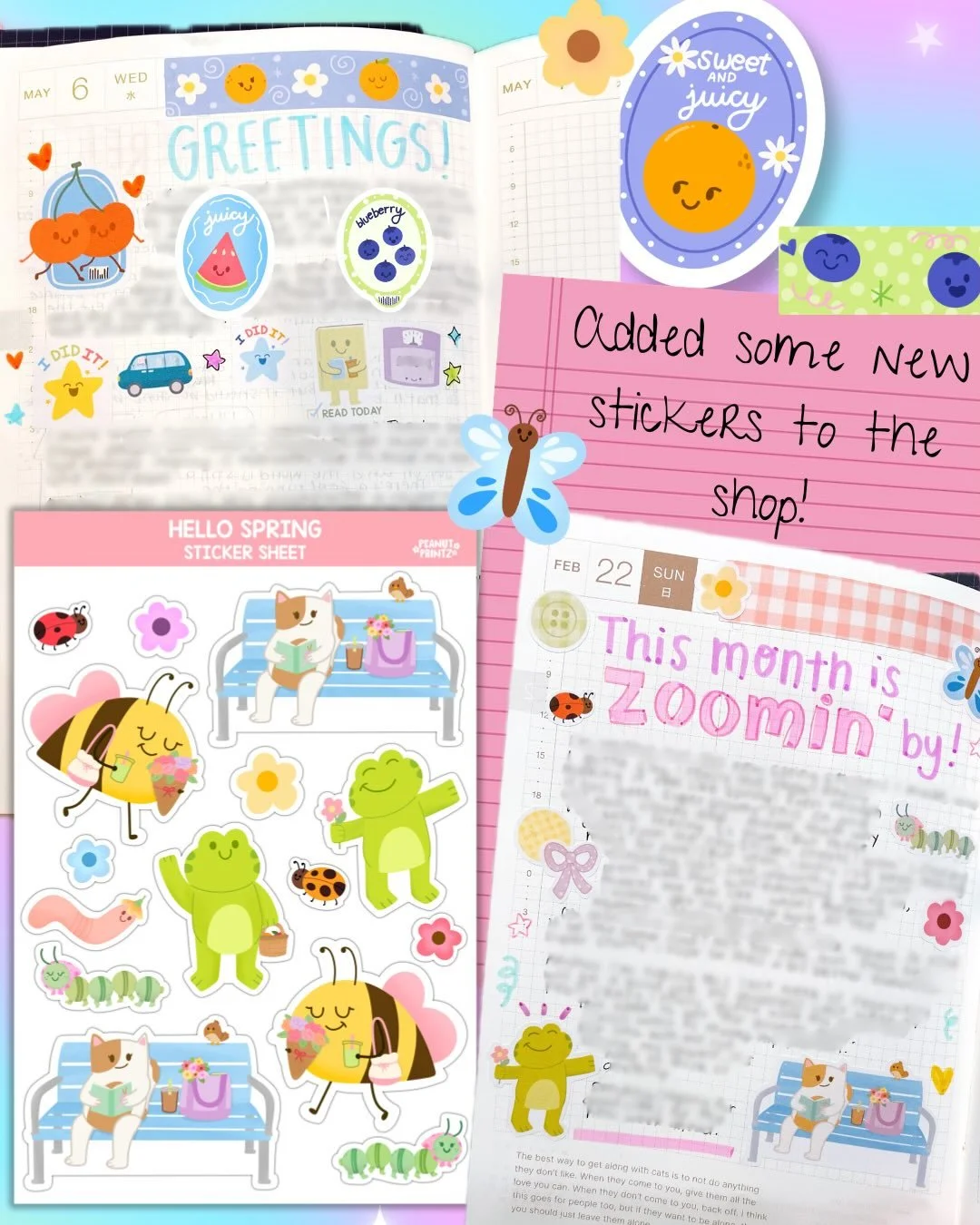 A spring time shop update 🌸

Finally was able to add 11 new sheets to the shop. I&rsquo;m pretty happy with how these turned out, and they&rsquo;re super cute in my journal spreads. So I hope it can bring joy to you guys as well! Go on and take a ga