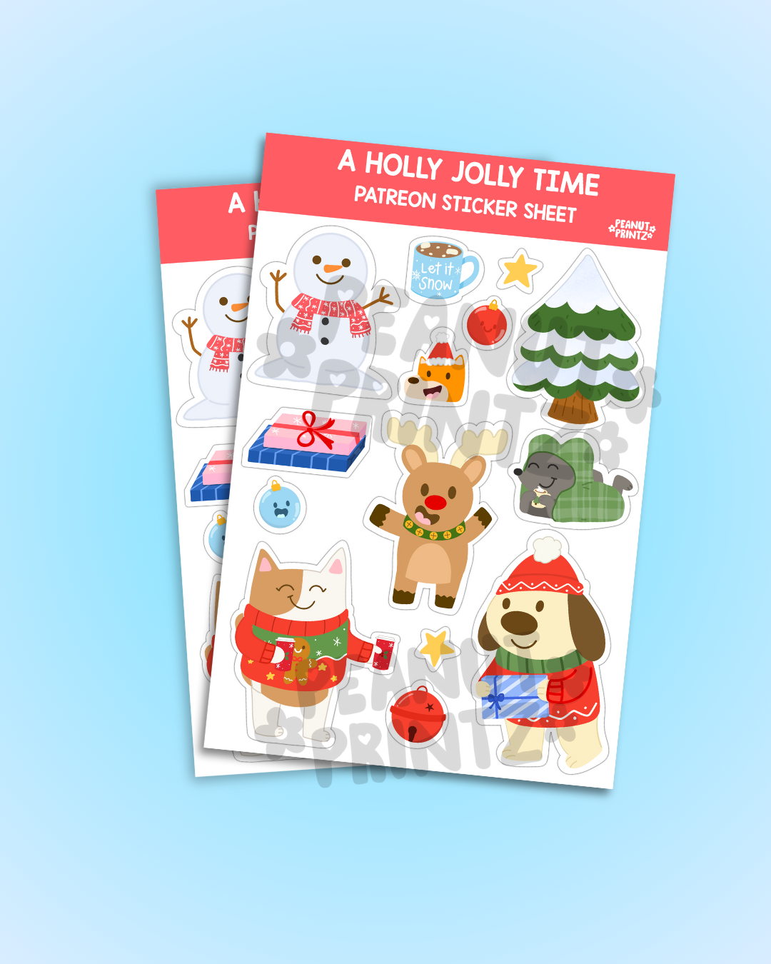 A Holly Jolly Time - Dec '24 Patreon Sticker Sheet