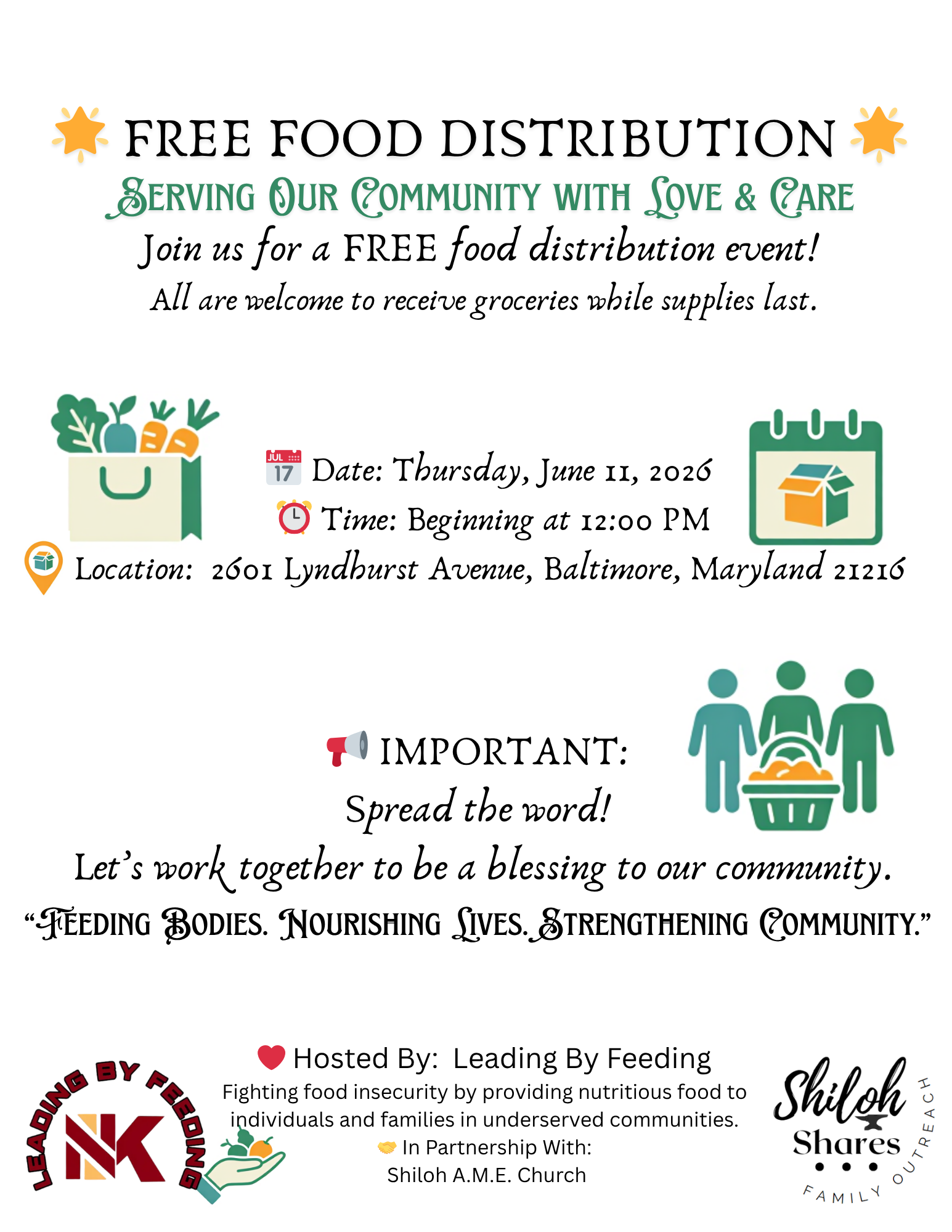 Free Food Distribution — Shiloh A.M.E. Church