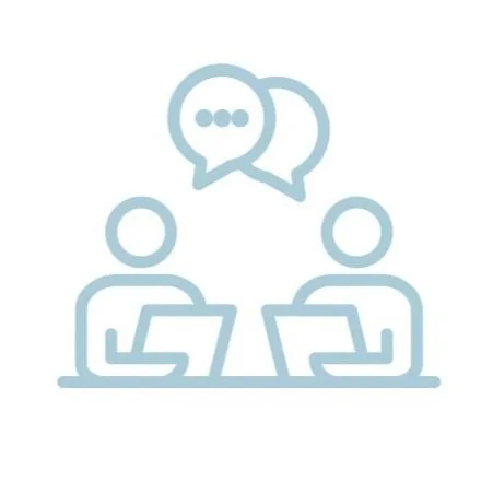 Outline of two hands forming a heart shape.