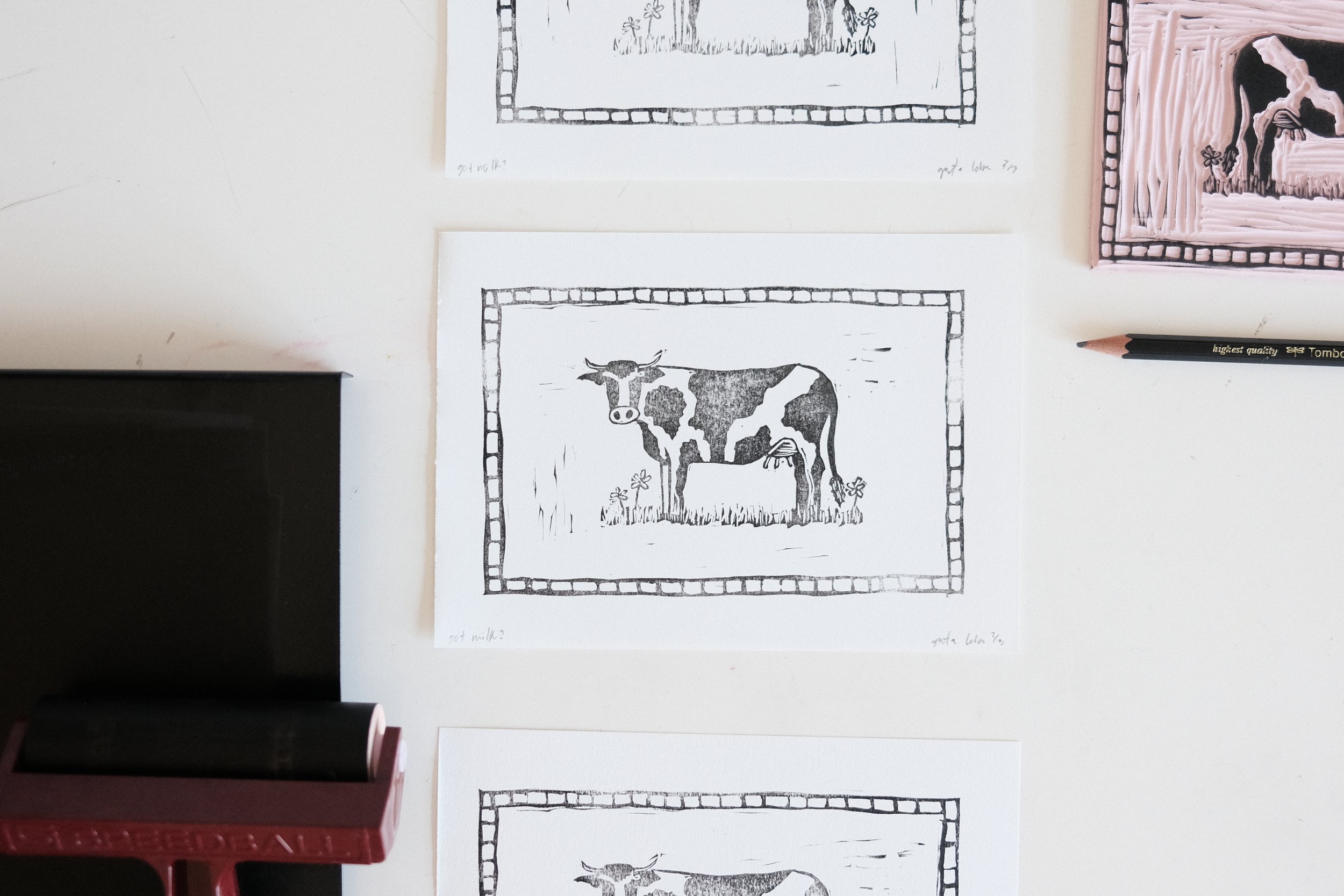 Got Milk Linocut Print