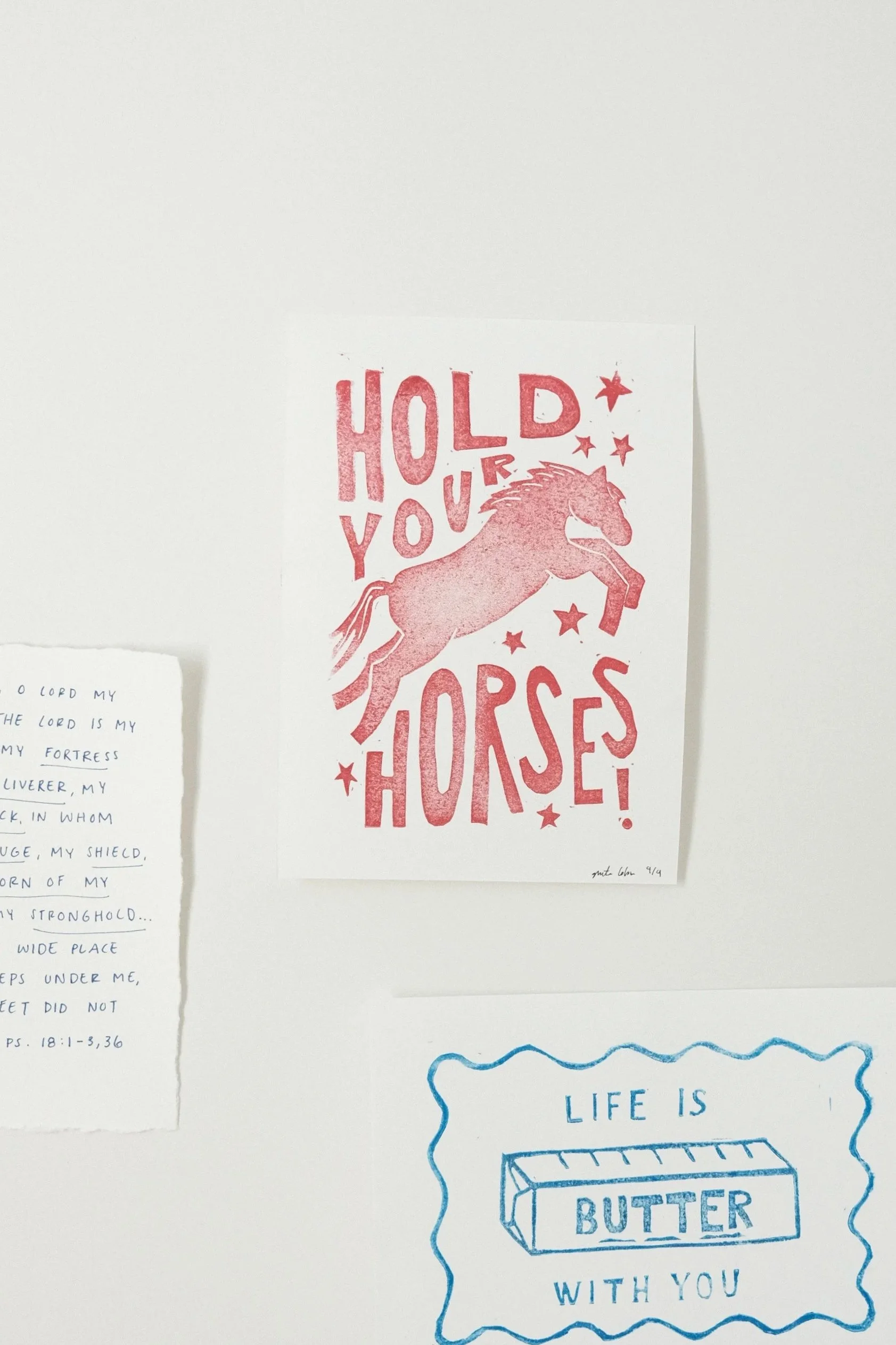 Hold Your Horses Linocut Print