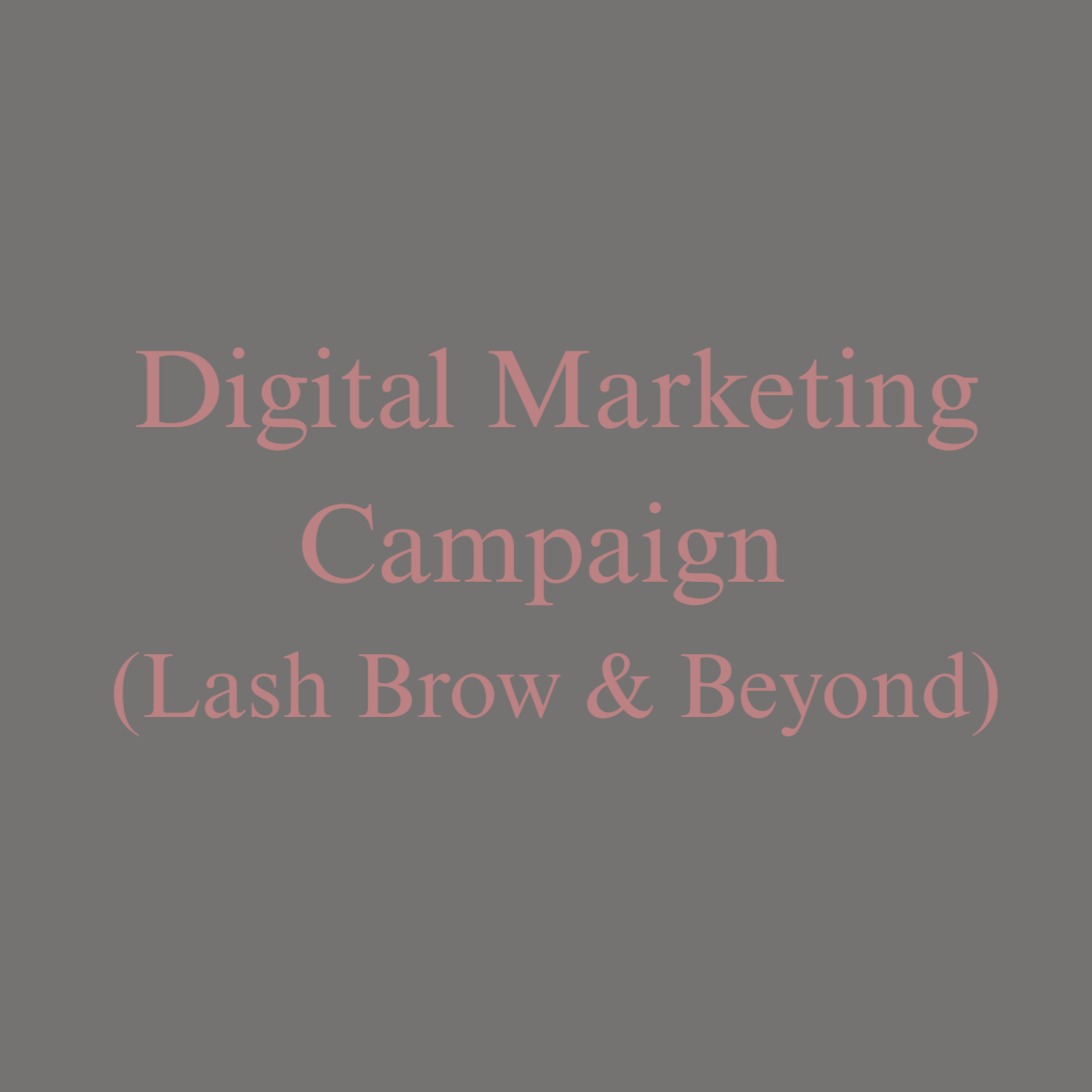 Digital Marketing Campaign (Lash Brow & Beyond)