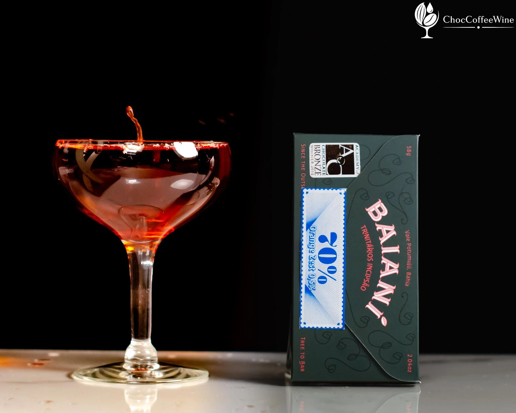 Amaro Montenegro and Campari spritz paired with Baianí orange-zest dark chocolate