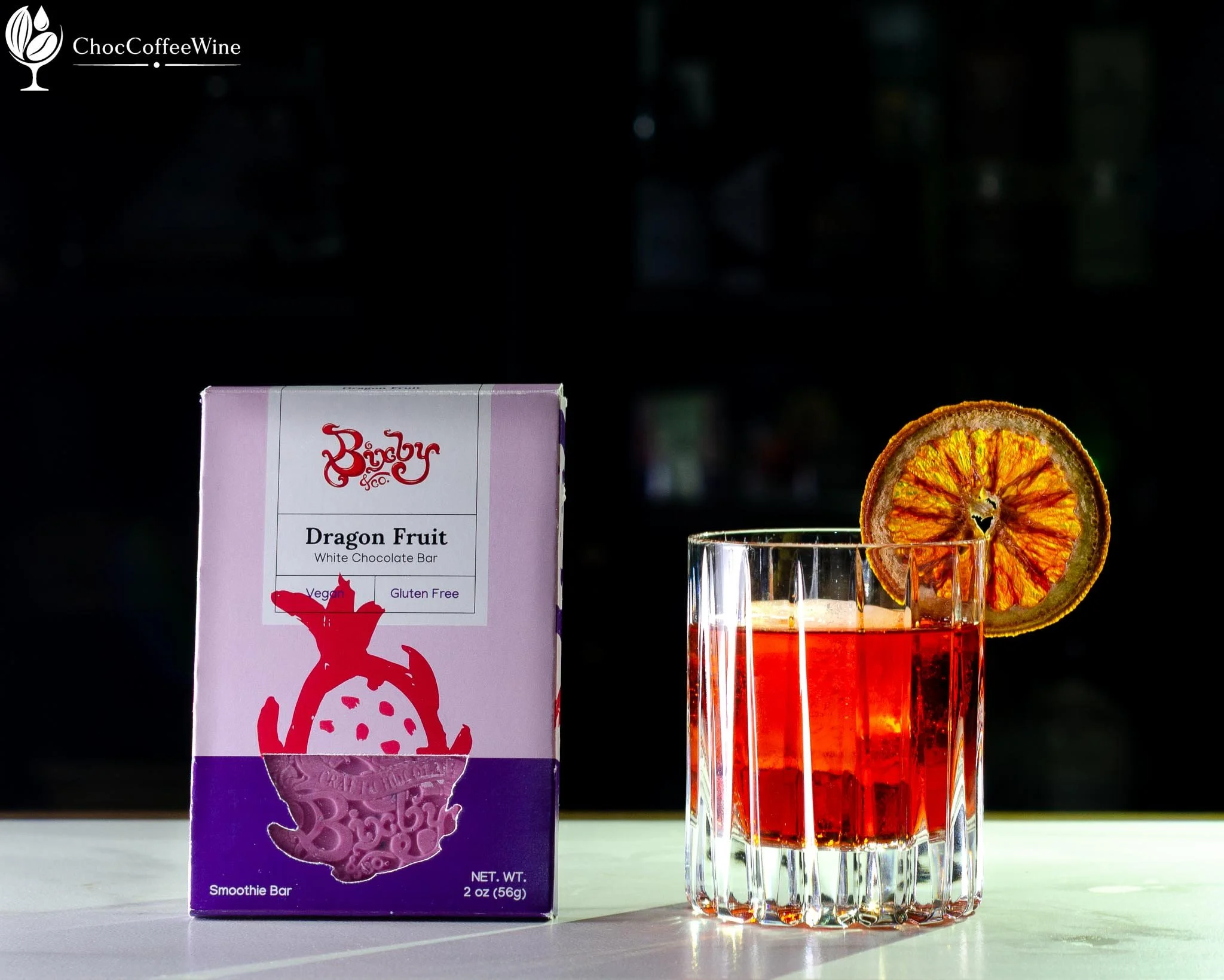 Classic Negroni made with Edinburgh Gin, Campari and sweet vermouth with an orange garnish