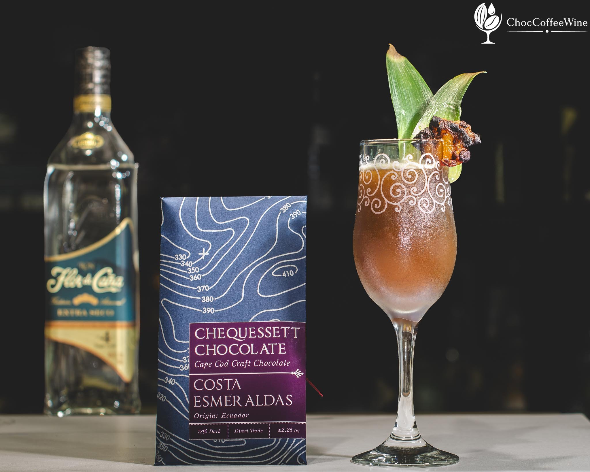 Not So Tiki white-rum cocktail with grapefruit, tamarind and a charred-pineapple garnish