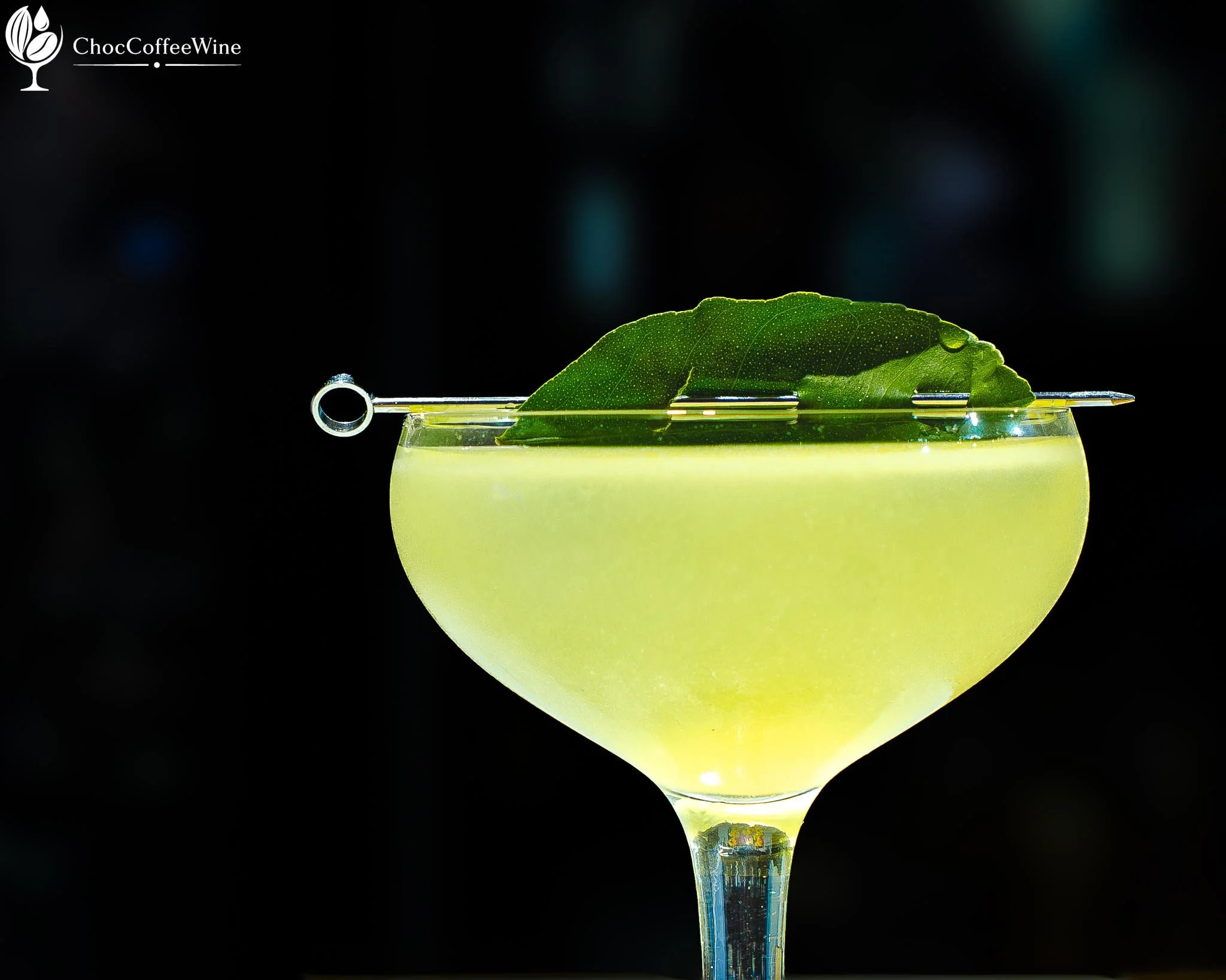 Muña Magic cocktail made with mezcal, silver tequila, sweet lime and muña liqueur in a coupe glass