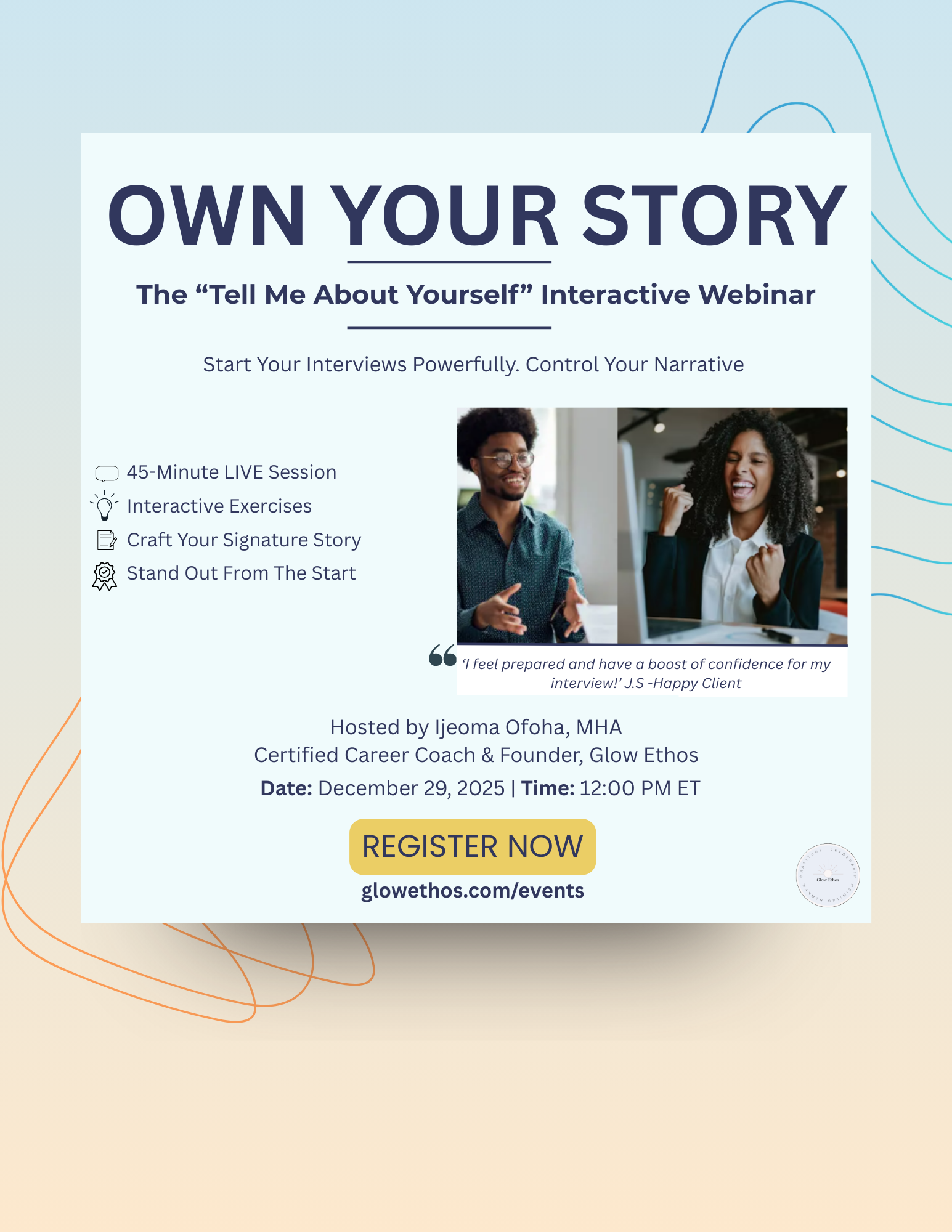 Own Your Story | The “Tell Me About Yourself” Interactive Webinar