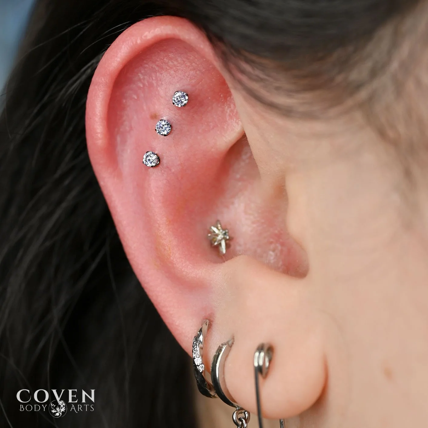 ear piercings, triple flat piercings, flat piercings, ear curations, titanium jewelry,
canasteel body jewelry, ear piercings, ear piercings ideas, calgary body piercing, calgary, 403, yyc piercing, sparkly jewelry, implant grade titanium, best pierci