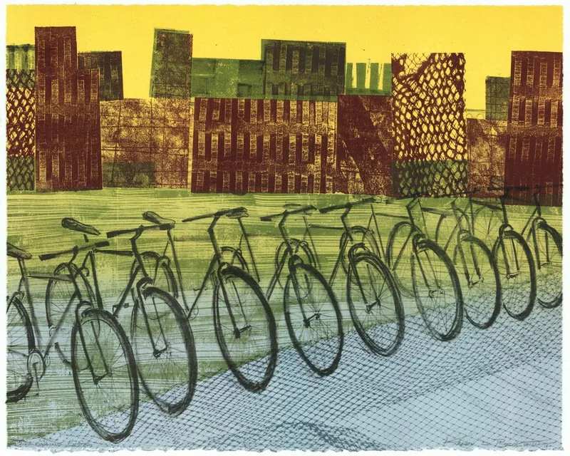 BIKE SHARING SYSTEM, Lithograph, 16 x 20 inches