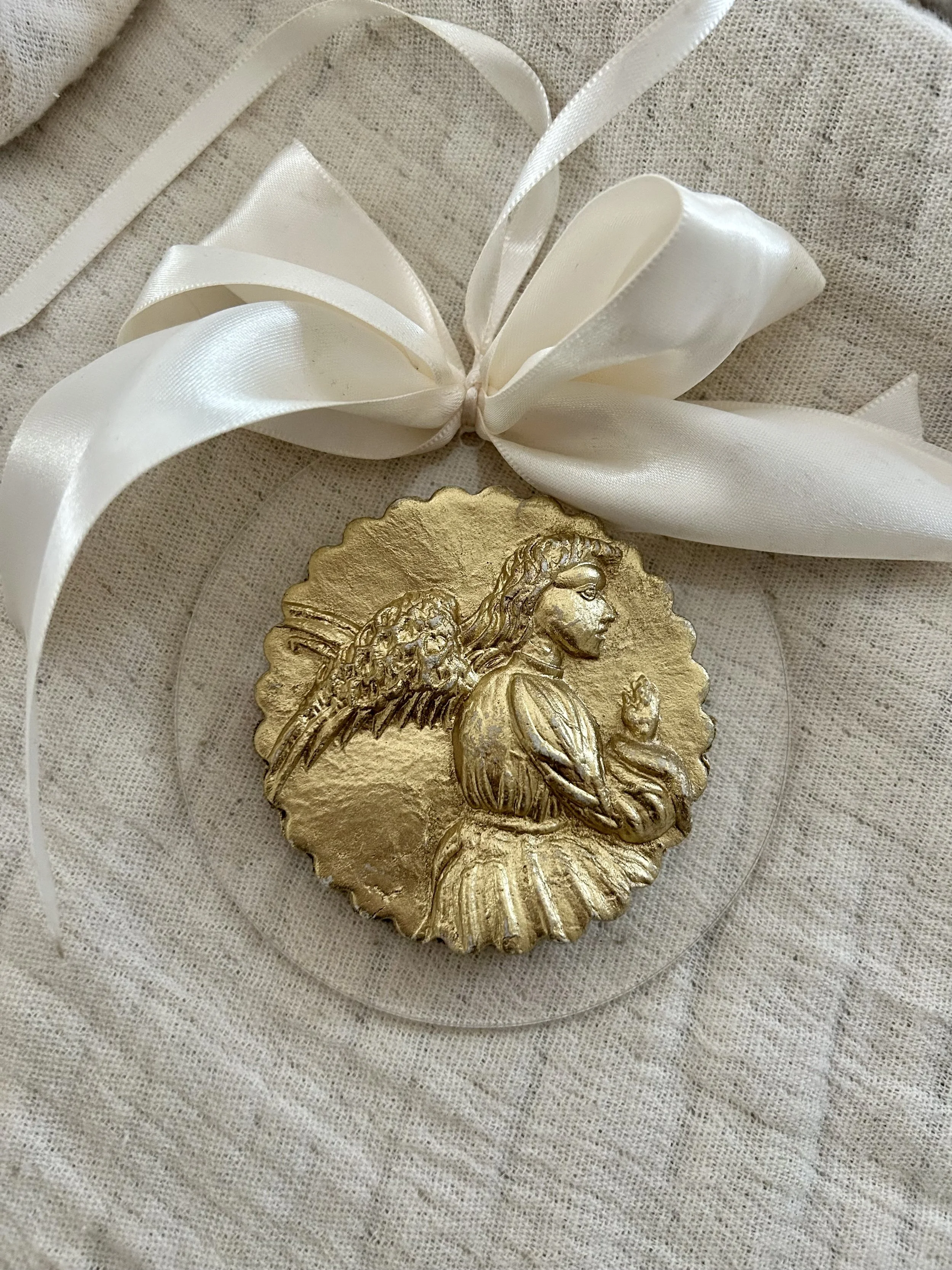 Large Praying Angel Intaglio Acrylic Ornament